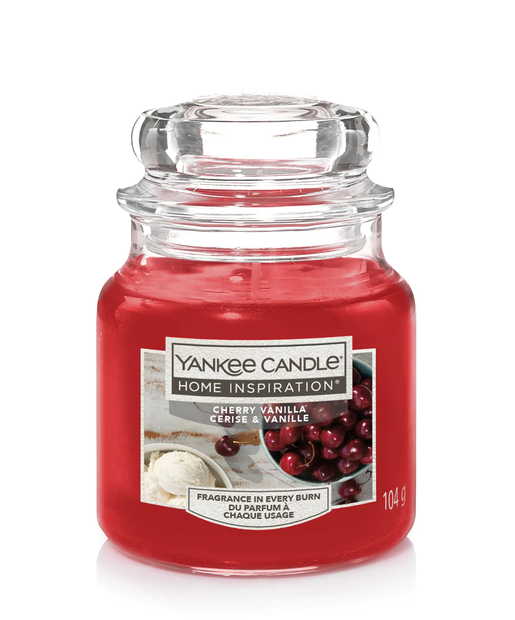 Yankee Candle Duftkerze Kleines Glas Cherry Vanilla 104 g, rot