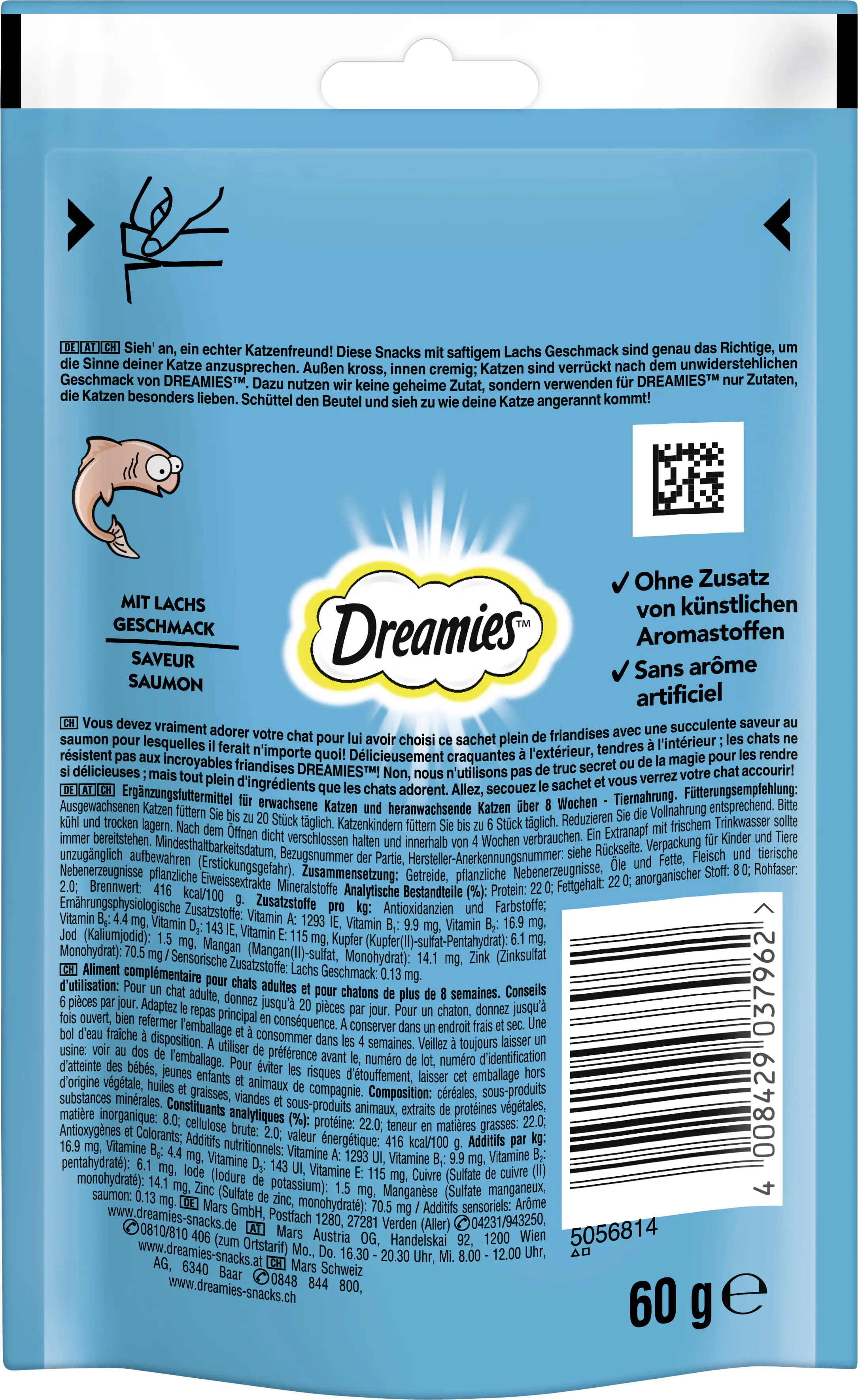 Dreamies Katzensnack Lachs 60 g