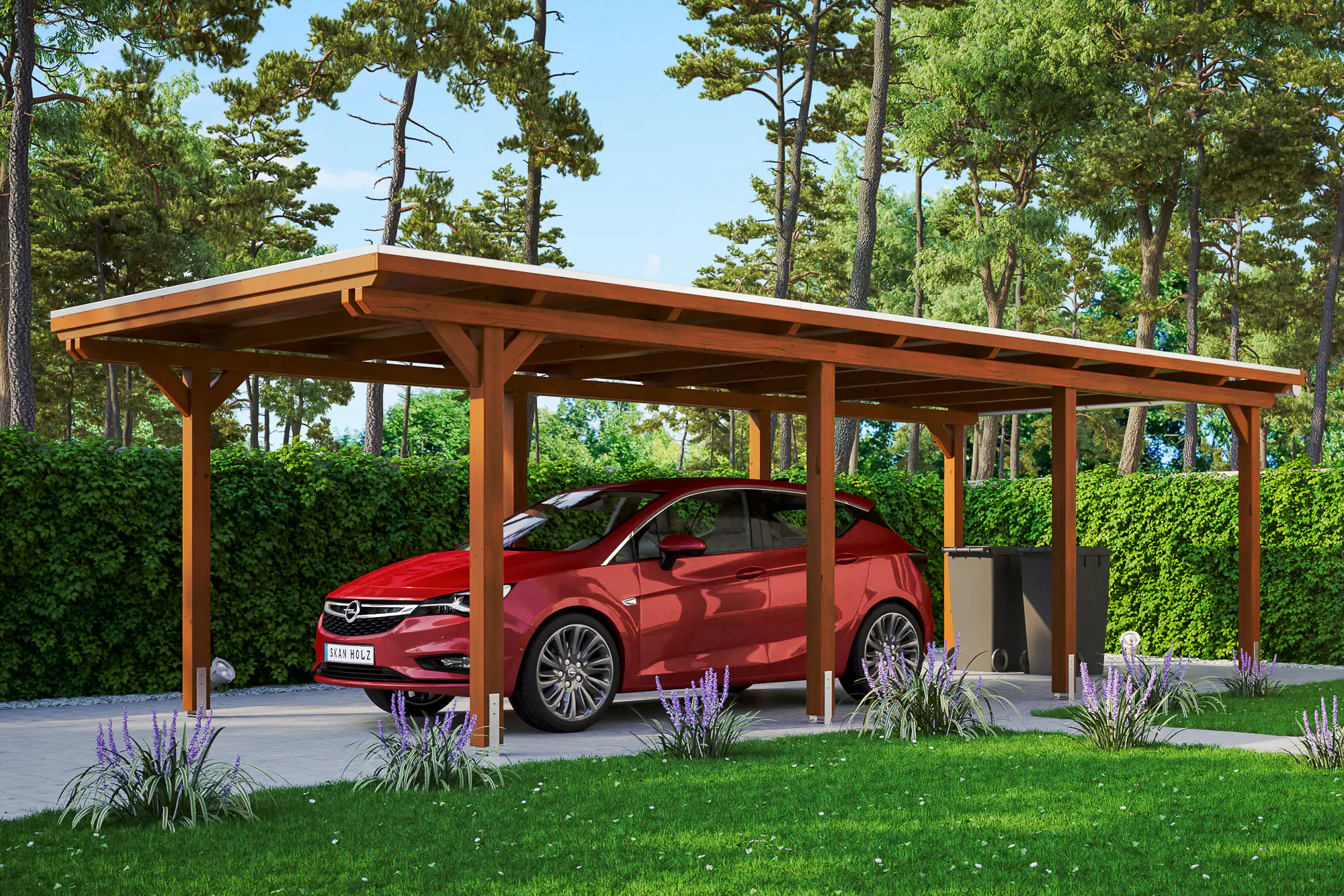 4018211022212 SKAN HOLZ Carport Emsland 354 x 846 cm mit Aluminiumdach