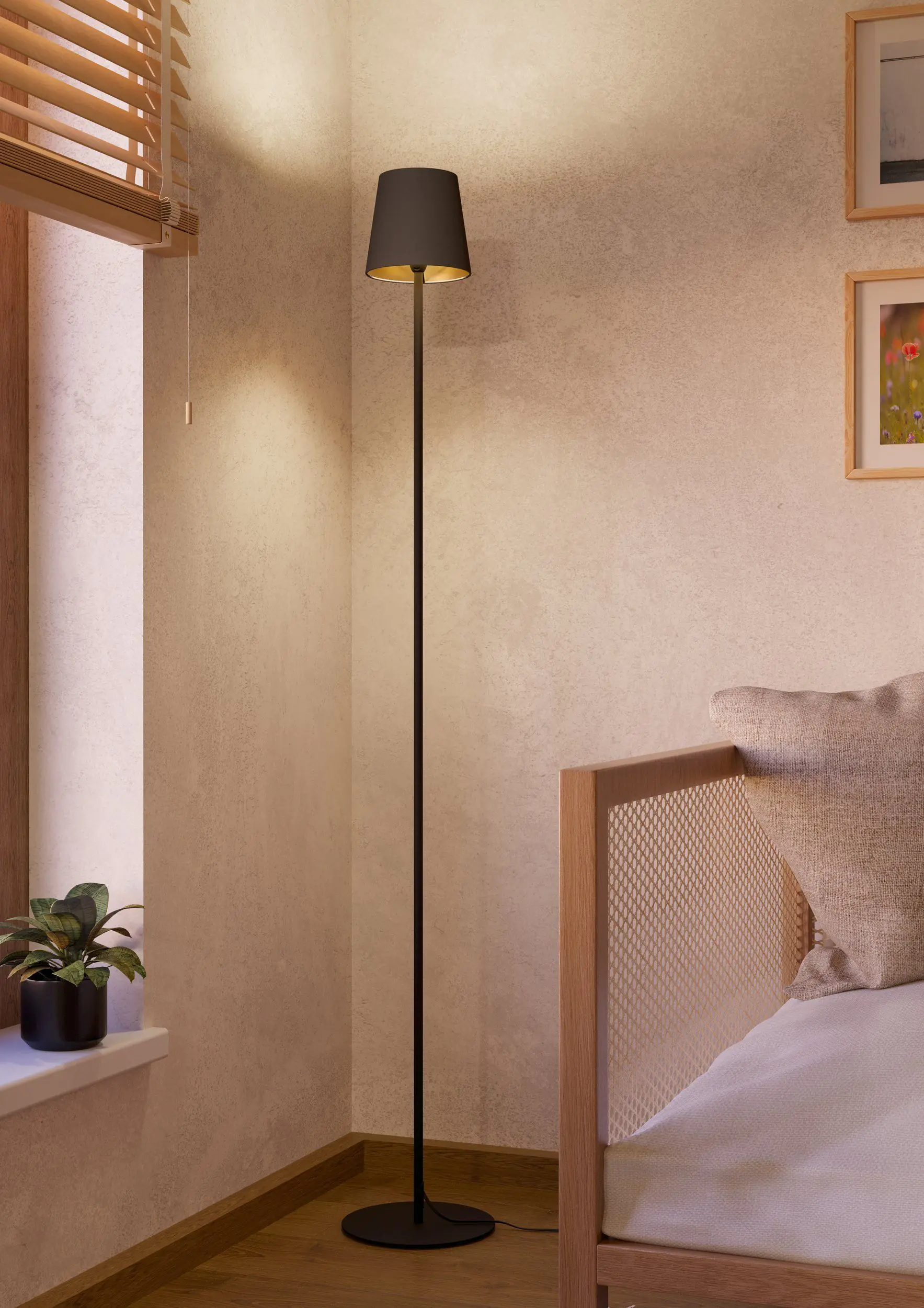 Eglo Stehleuchte Fiorana cappucchino schwarz 140,5 cm E14 Eglo Stehleuchte Fiorana cappucchino schwarz 140,5 cm E14