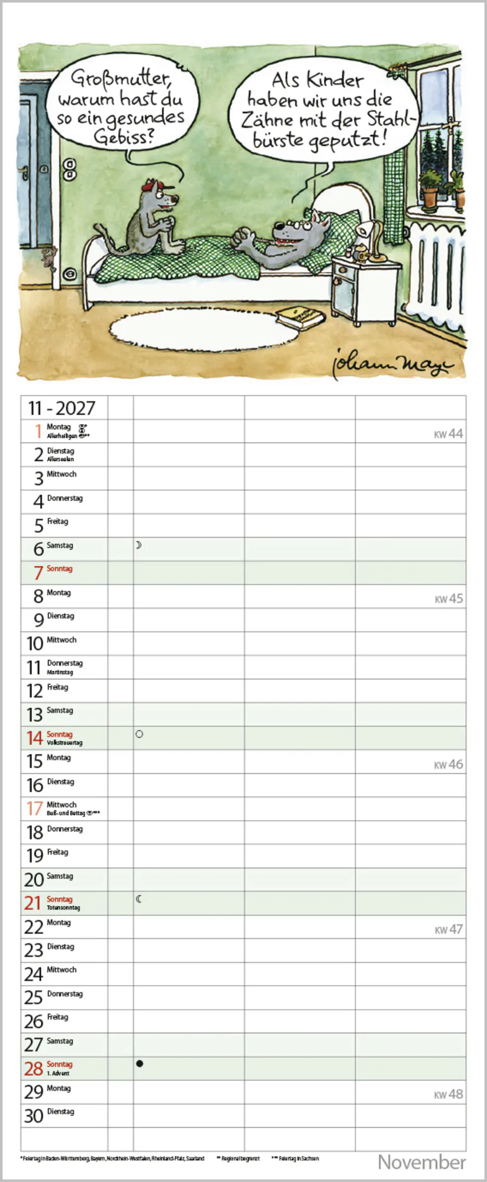 Korsch Kalender Planer (Un-)Ruhestand 2027