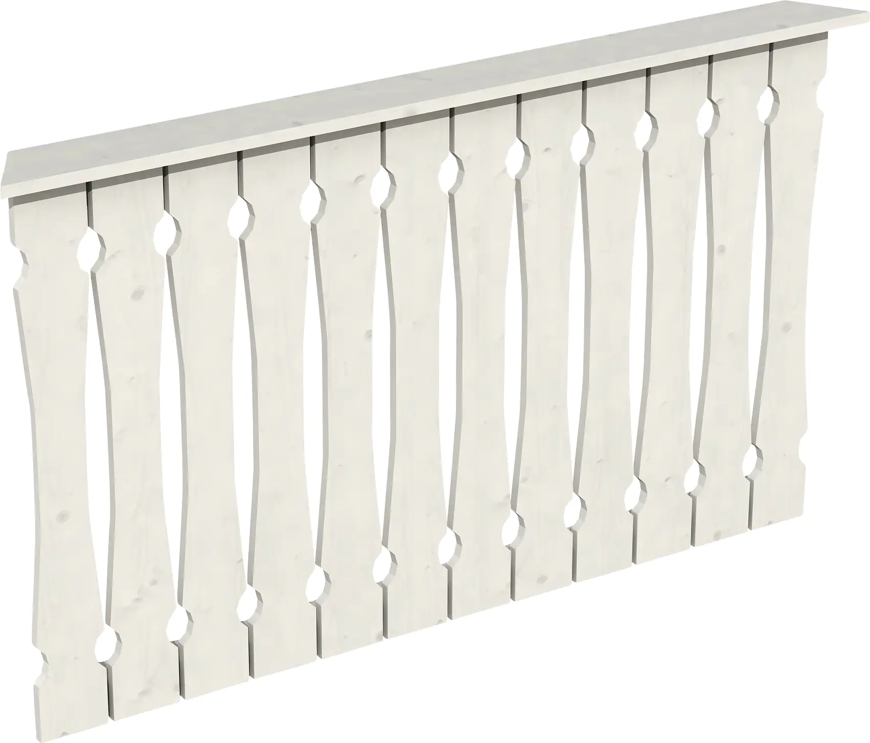 SKAN HOLZ Brüstung Balkonschalung 150 x 96 cm, Fichte, lasiert in Weiß