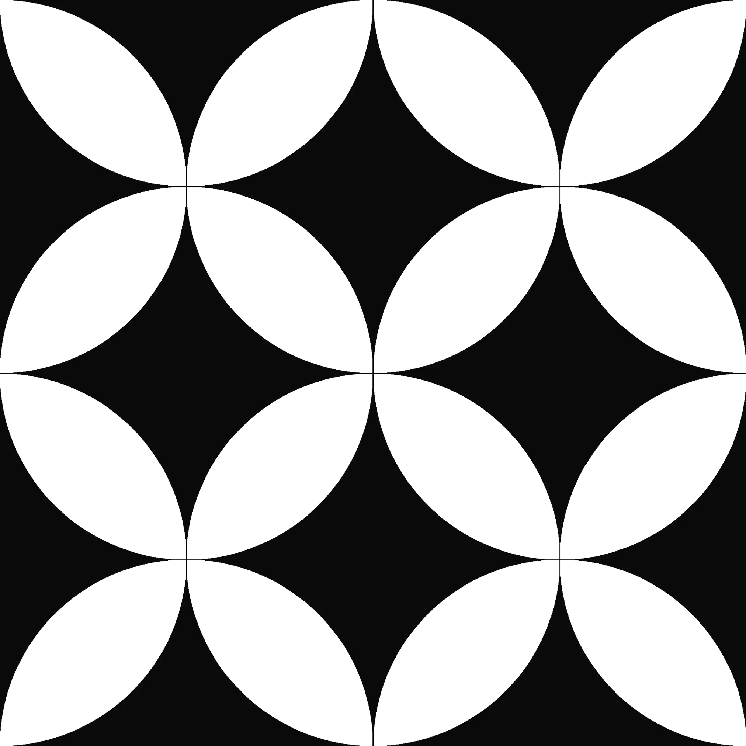 Bodenfliese Feinsteinzeug Casablanca Circle 20 x 20 cm weiß-schwarz