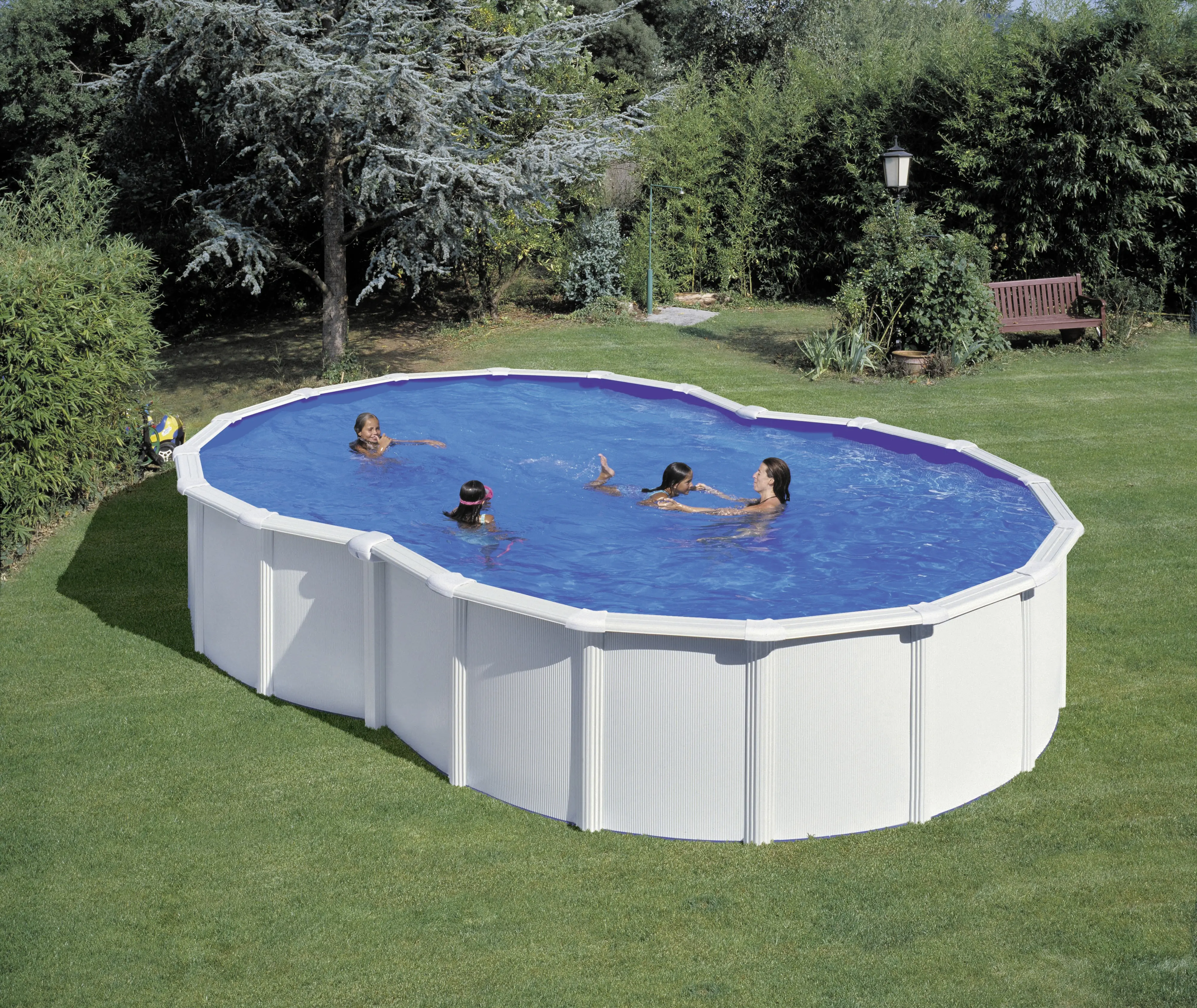 Gre Stahlwandpool Varadero Komplett-Set achtförmig 660 x 400 x 122 cm weiß