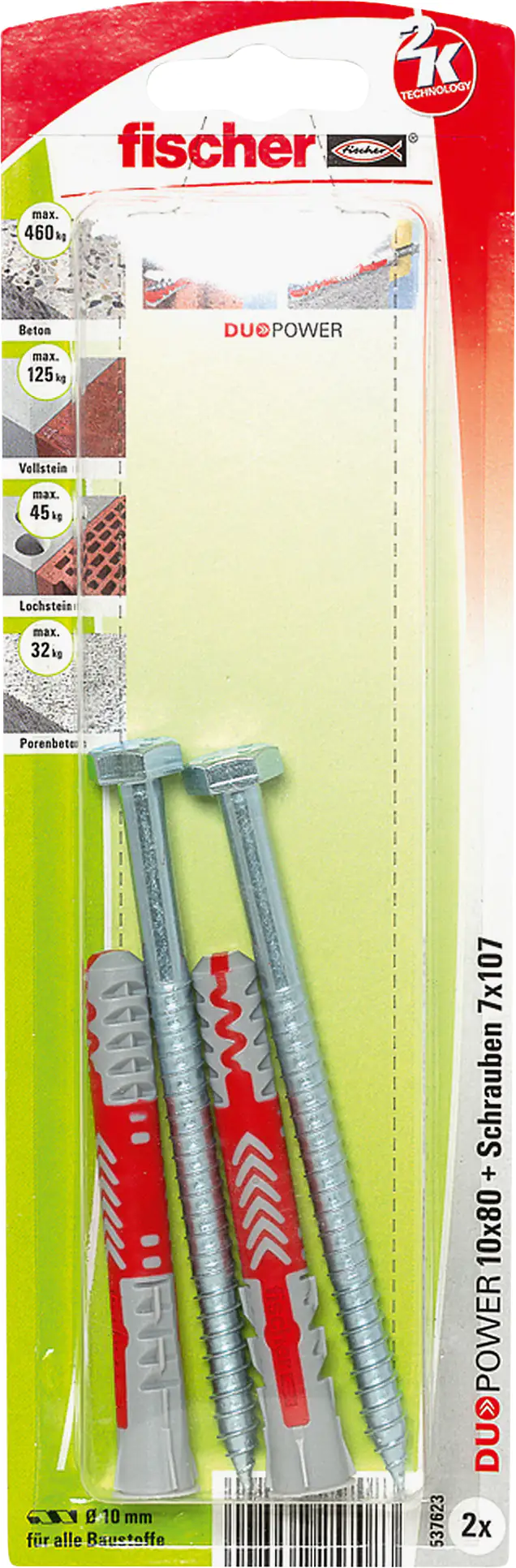 4048962257083 Fischer Dübel-Set Duopower 10.0 x 80 mm - 2 Stück