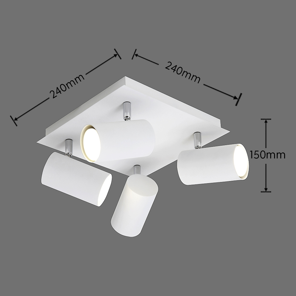 Trio Leuchten 4er Spot Marley GU10, weiß matt