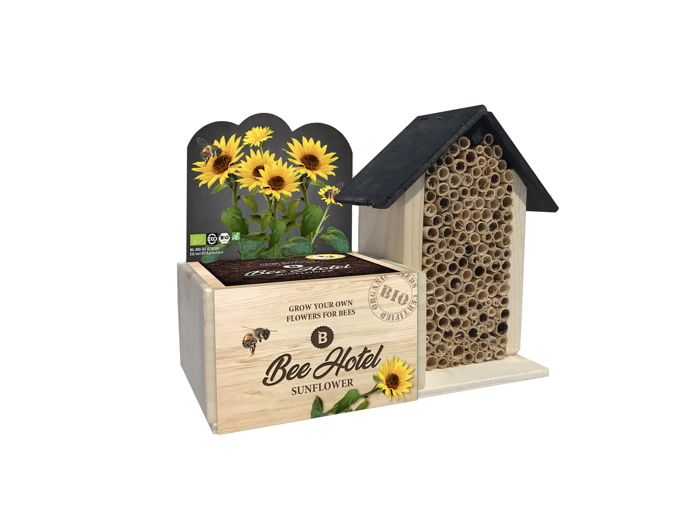 Baza Seeds Bienenhotel mit Bio Sonnenblumen