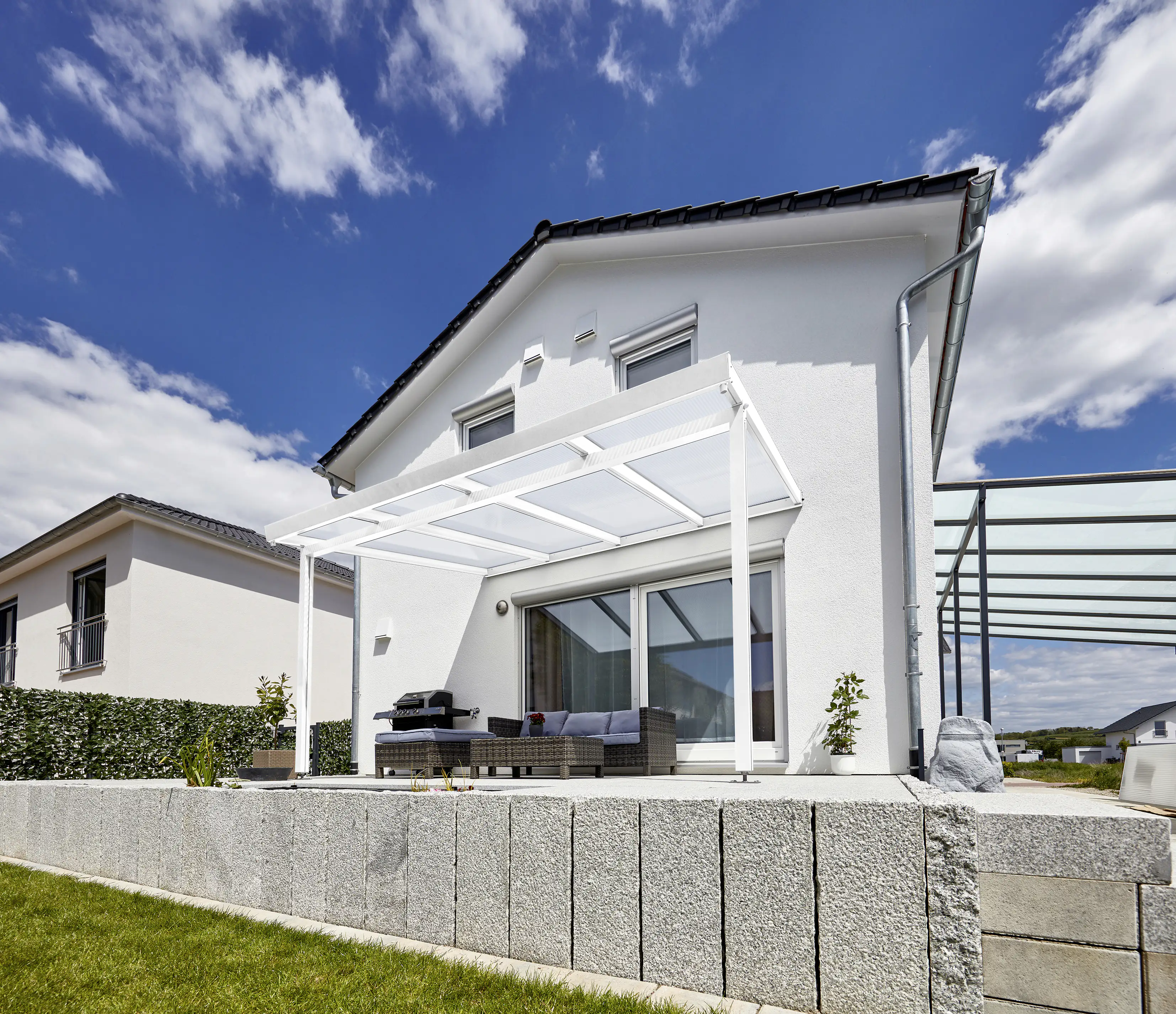 Gutta Premium Terrassendach 410,2 x 306 cm weiß PC weiß opal 16 mm