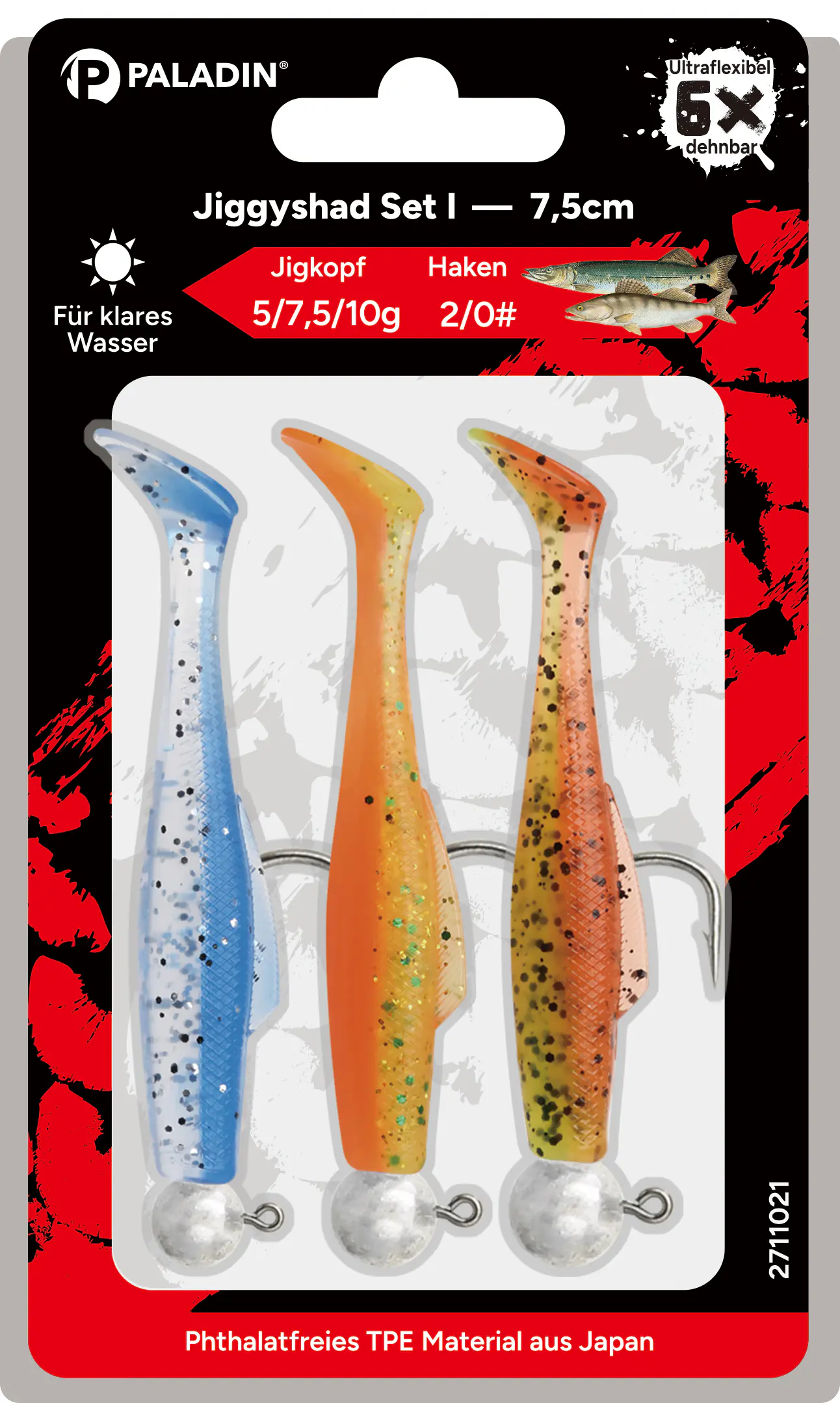 Paladin Angelköder Jiggyshad Set I 7,5 cm bunt