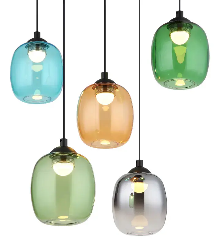 Globo Hängeleuchte Minara schwarz matt Ø 43 x 150 cm warmweiß