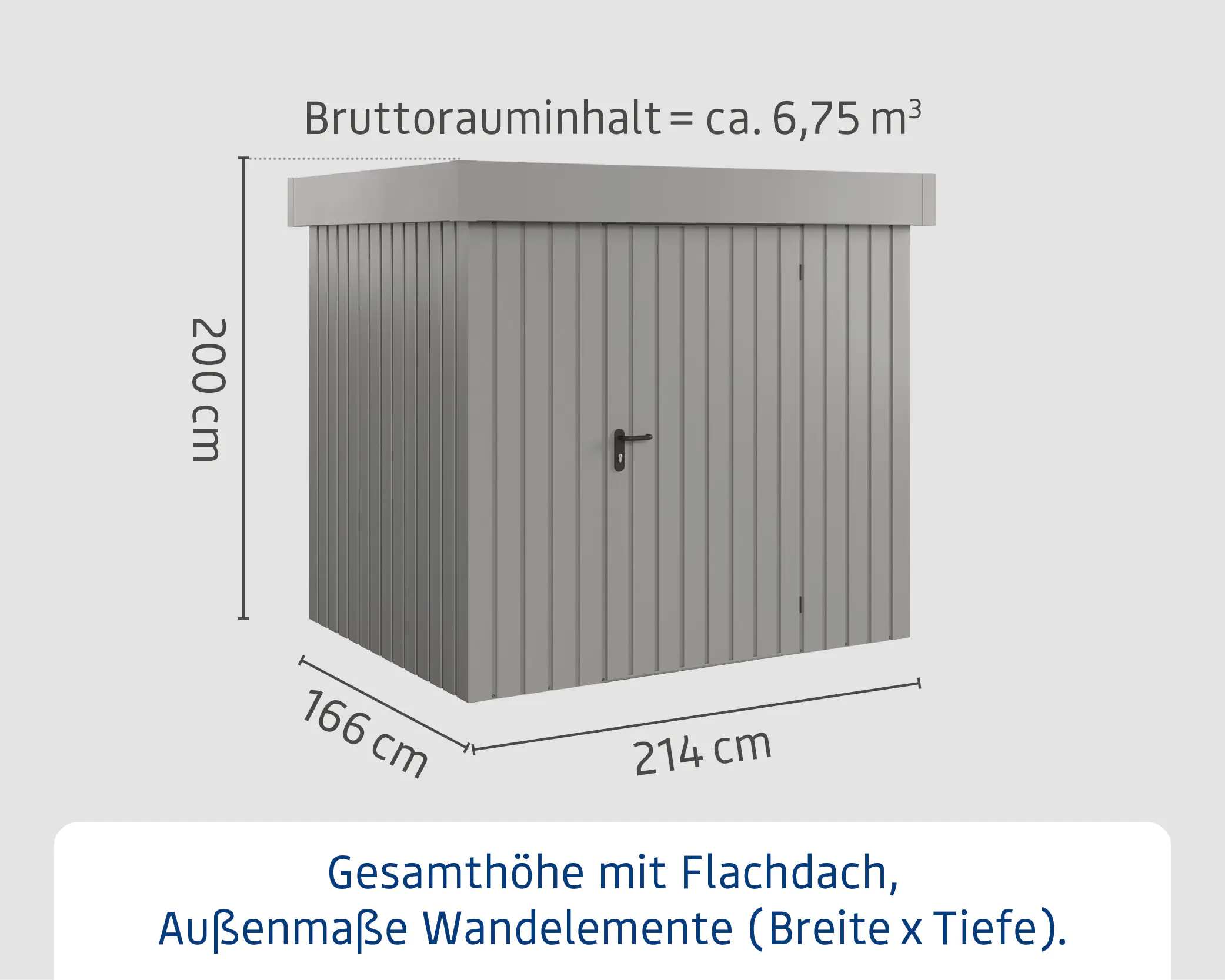 EcoStar Metallgerätehaus Euroline EFD4 graualuminium 214 x 166 cm 1-flg. EcoStar Metallgerätehaus Euroline EFD4 graualuminium 214 x 166 cm 1-flg.