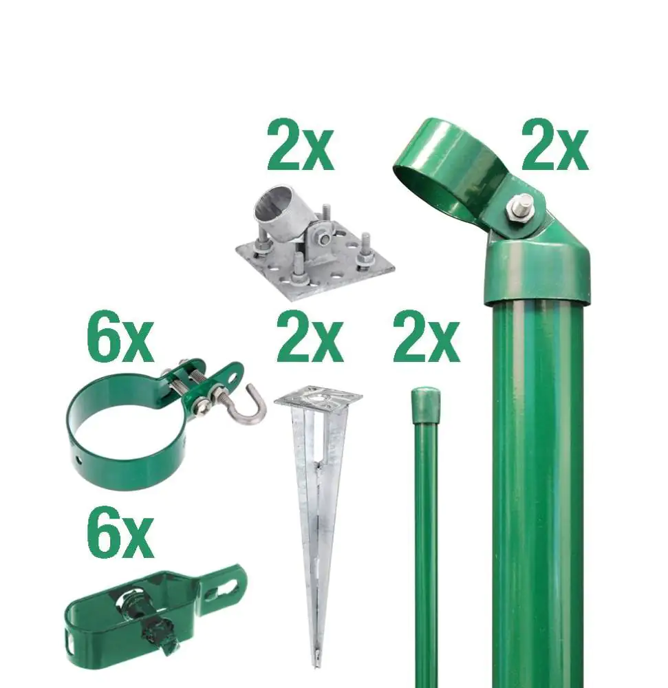 Alberts Komplettset Zauneck-Set für Maschendrahtzaun 125 cm zA grün