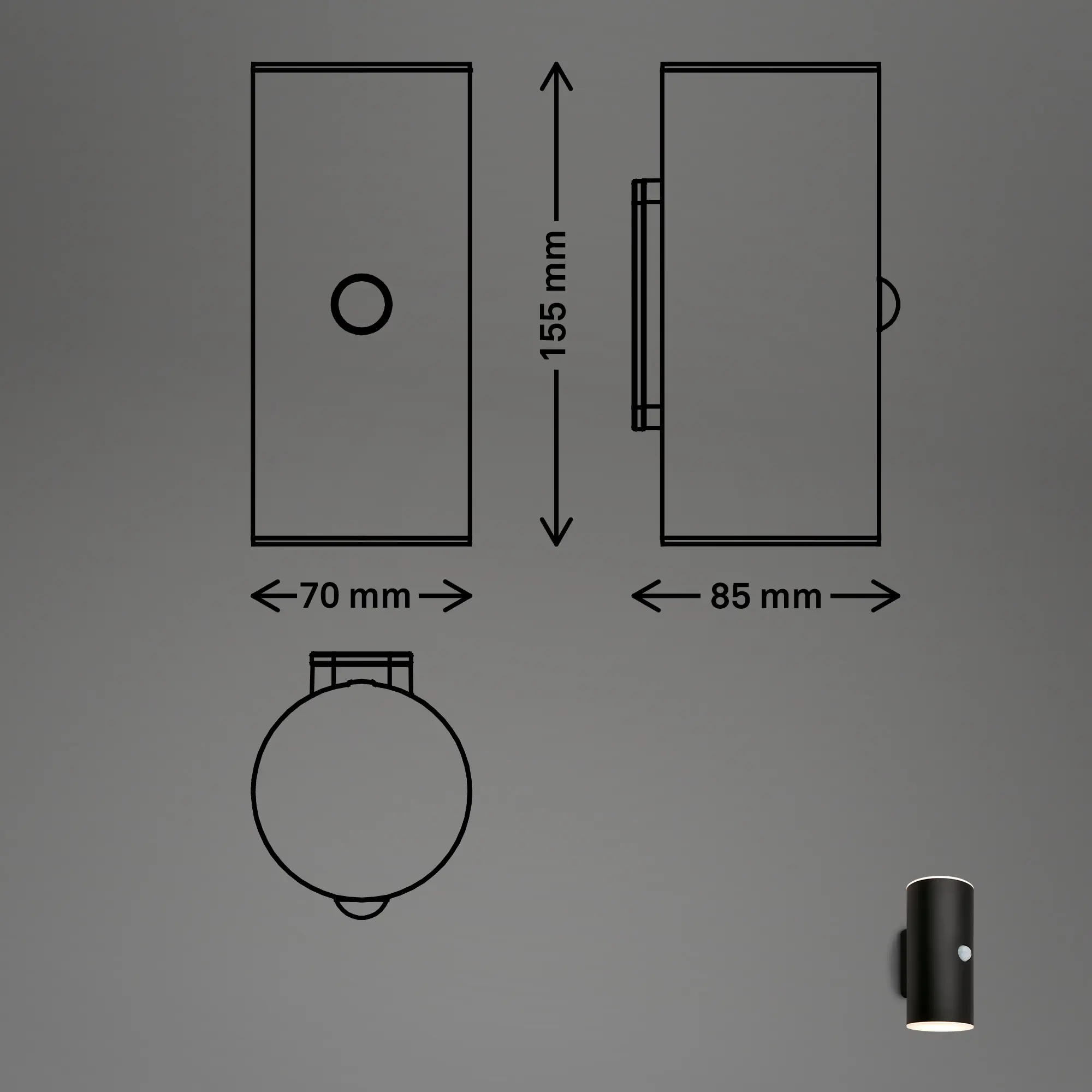 Briloner LED Akku-Außenwandleuchte Lima 6W schwarz Bewegungsmelder warmweiß Briloner LED Akku-Außenwandleuchte Lima 6W schwarz Bewegungsmelder warmweiß