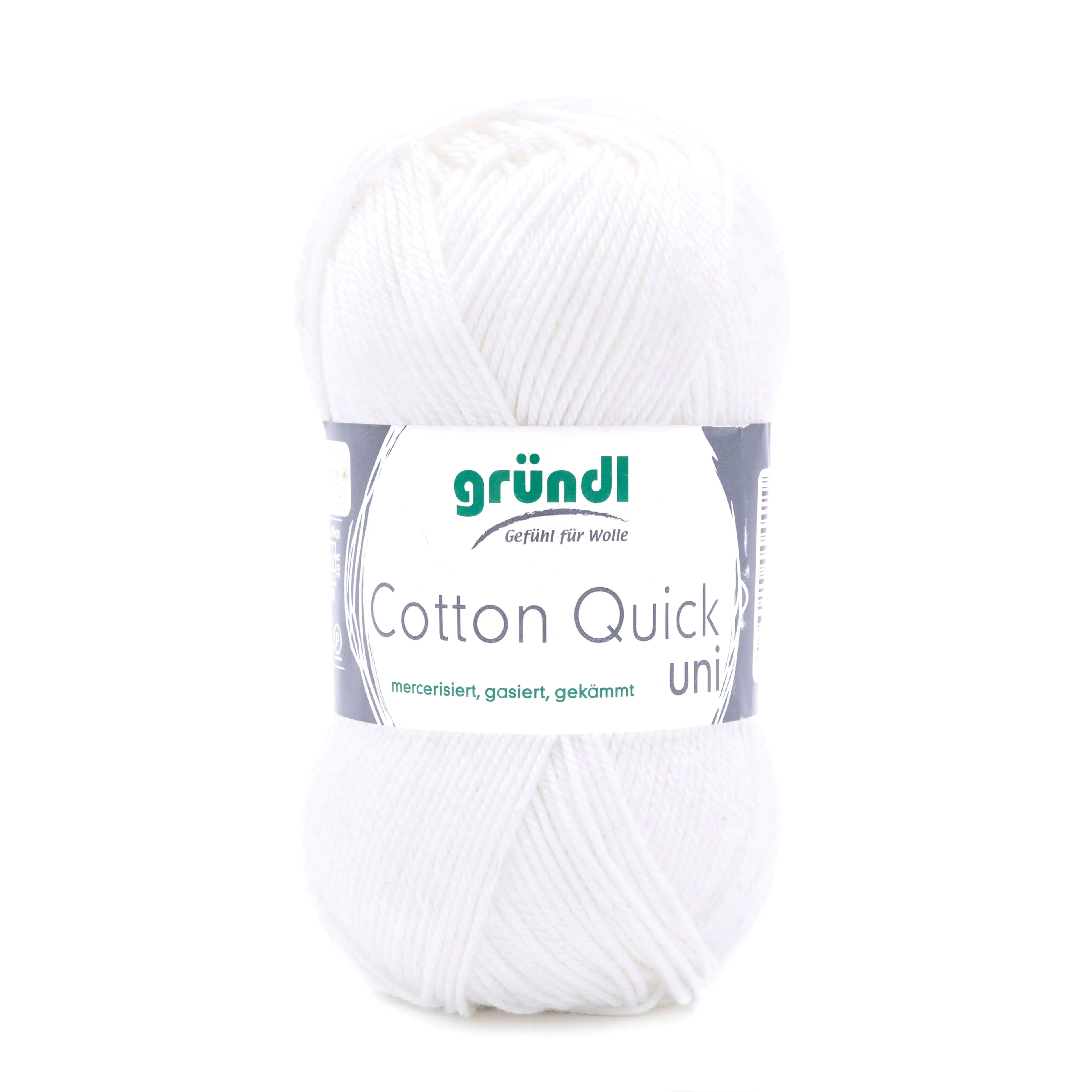 Gründl Wolle Cotton Quick 50 g uni weiß