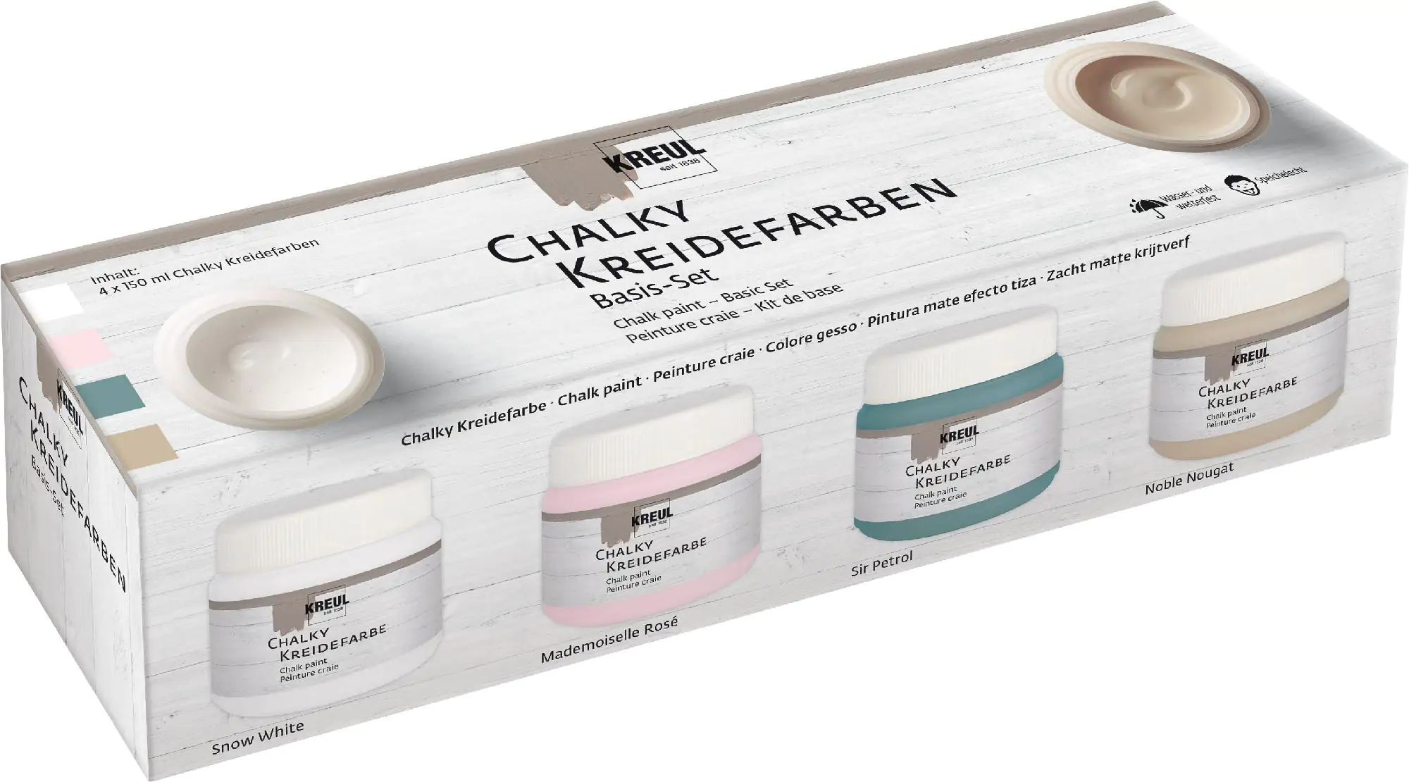 Kreul Chalky Kreidefarben Basis 4er Set 150 ml