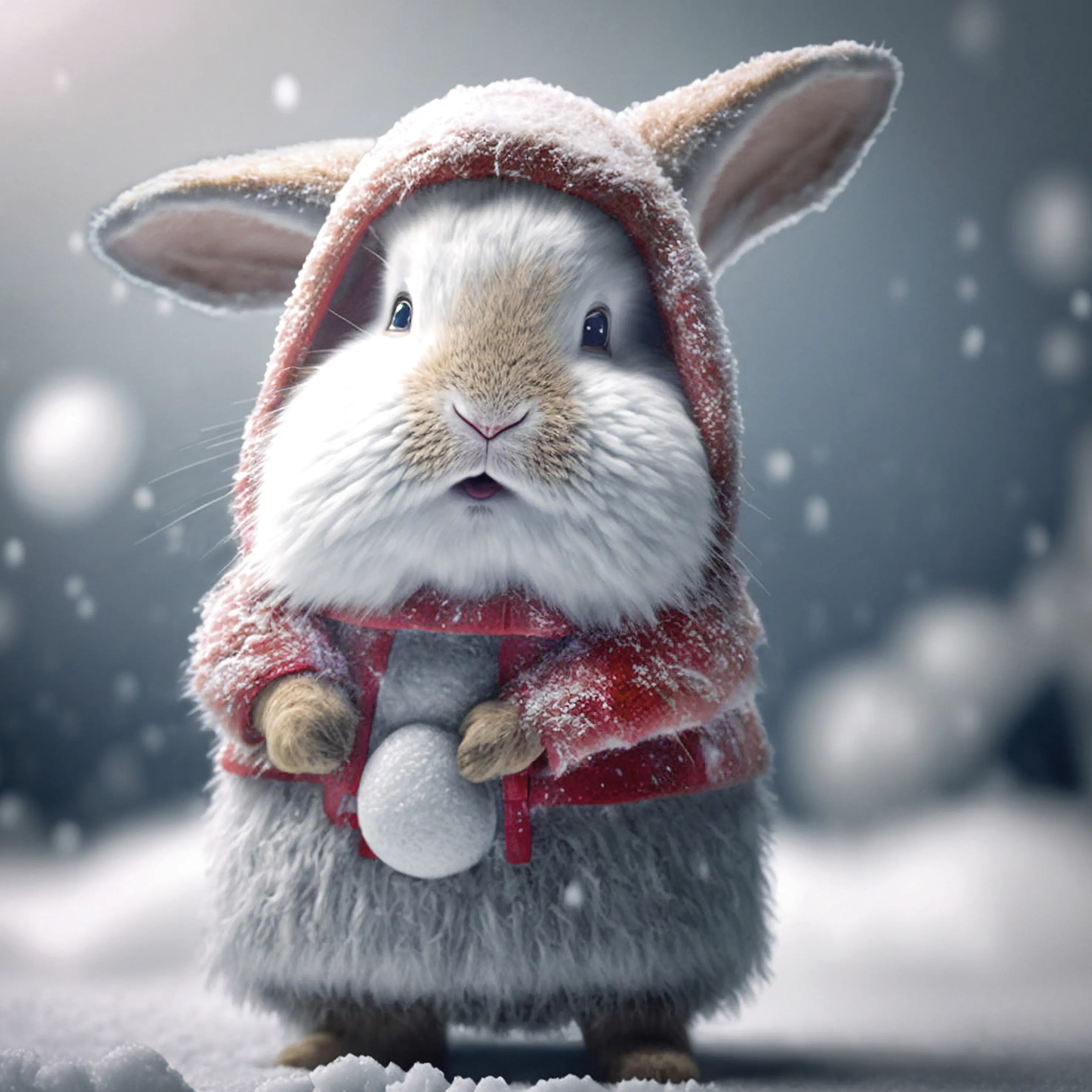 Keilrahmenbild weinhachtliche Hasen 25 x 25 cm 3 Stück