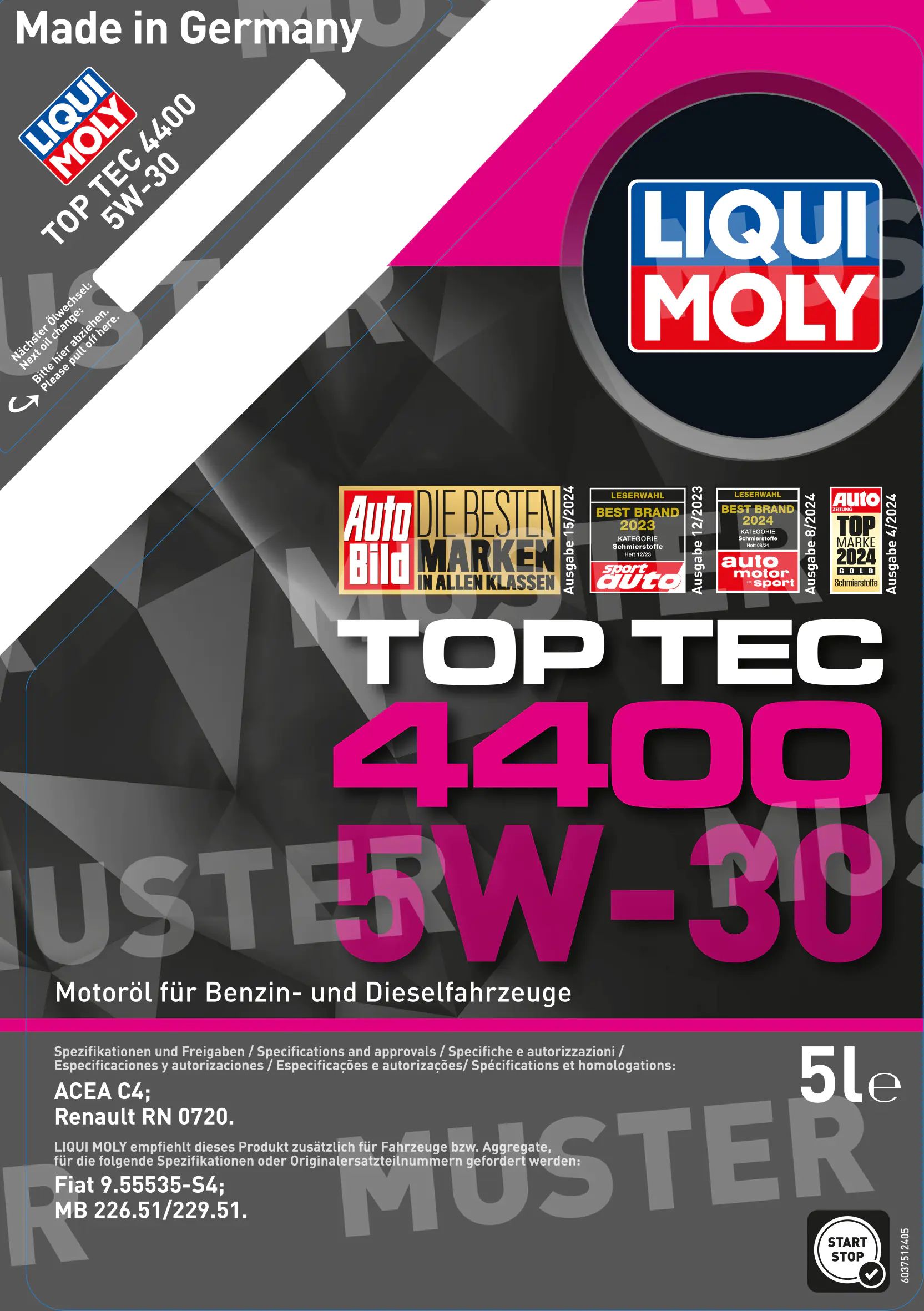 Liqui Moly Motoröl Top Tec 4400 5W-30 5 L