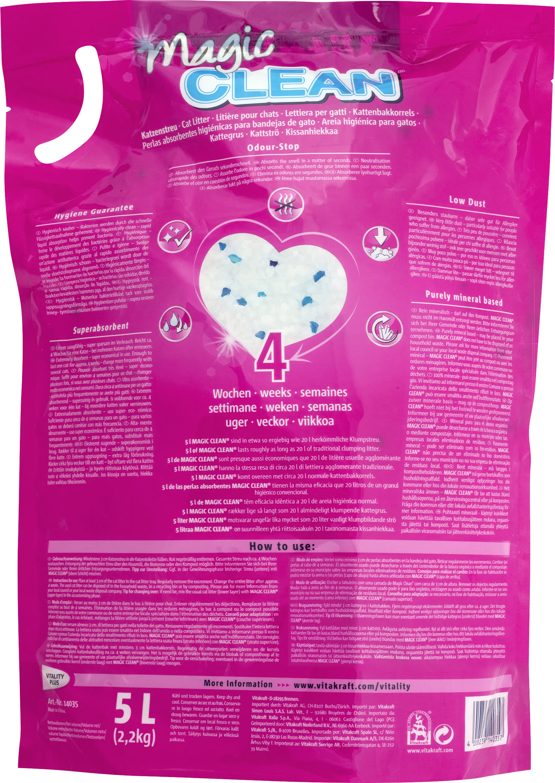 Vitakraft Katzenstreu Magic CLEAN® 5 l Silikatstreu