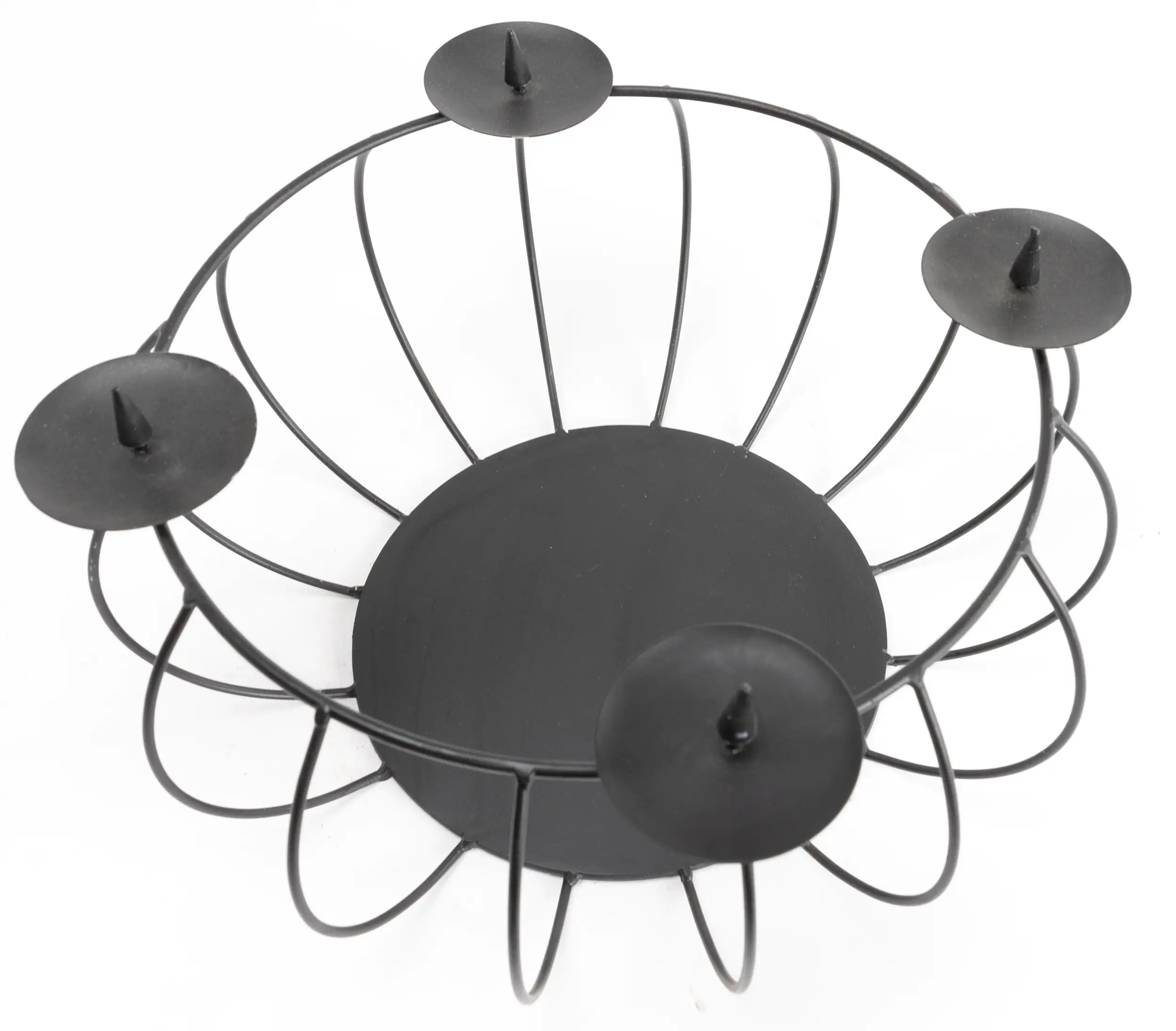 TrendLine Adventskranz Metall Ø 30 x 15 cm schwarz