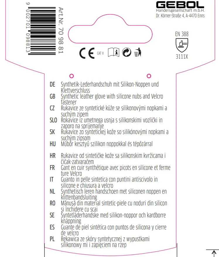 Handschuh Master Grip Größe: 9