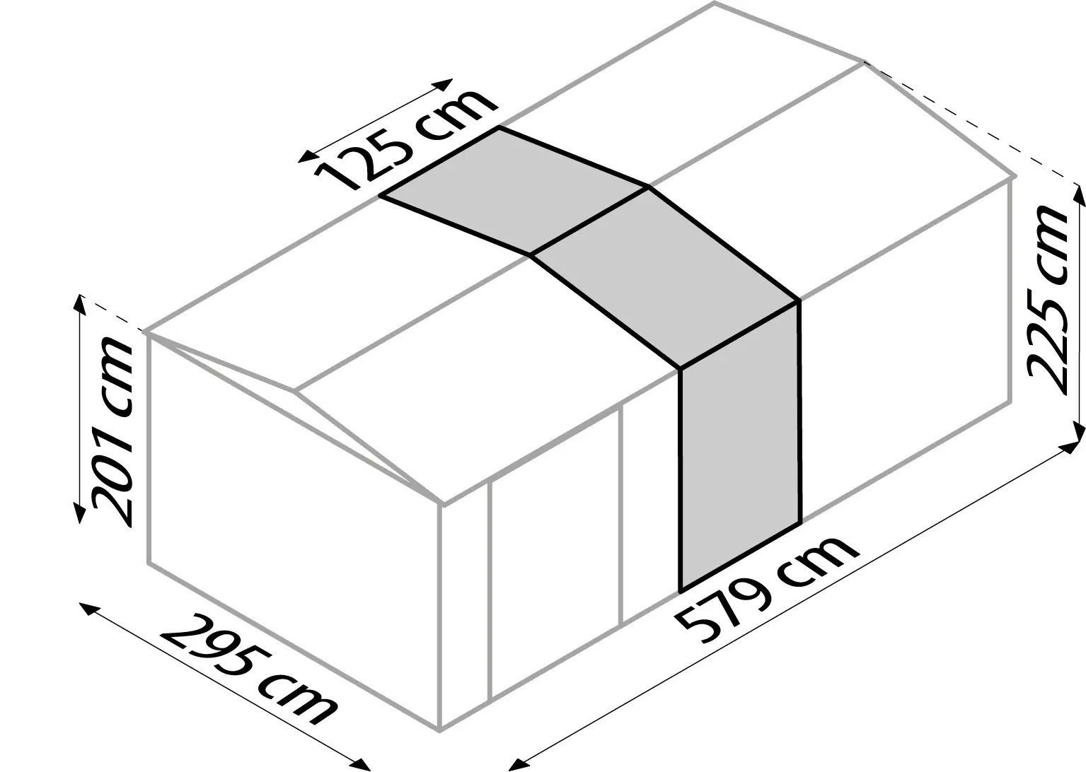 Globel Metallgerätehaus Worker MWK 1510 464 x 308 x 225 cm anthrazit
