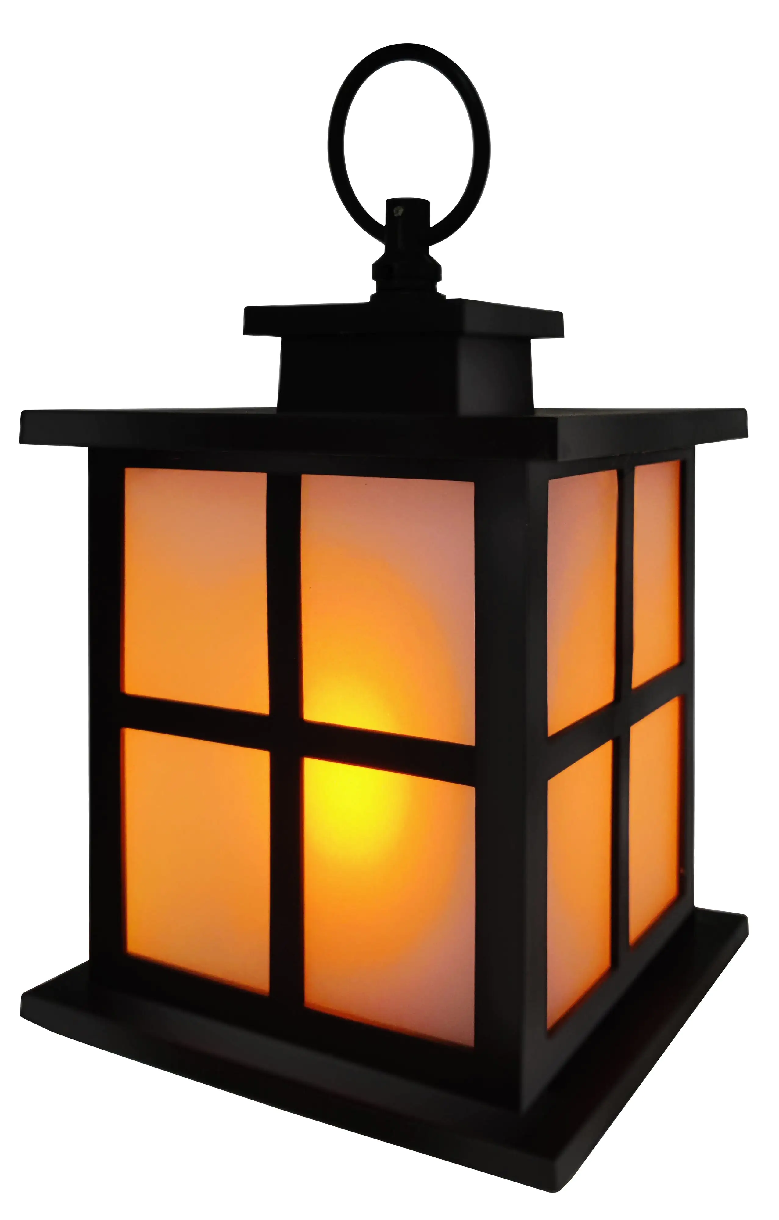 TrendLine LED Laterne schwarz 12 x 12 x 18 cm batteriebetrieben mit Timer