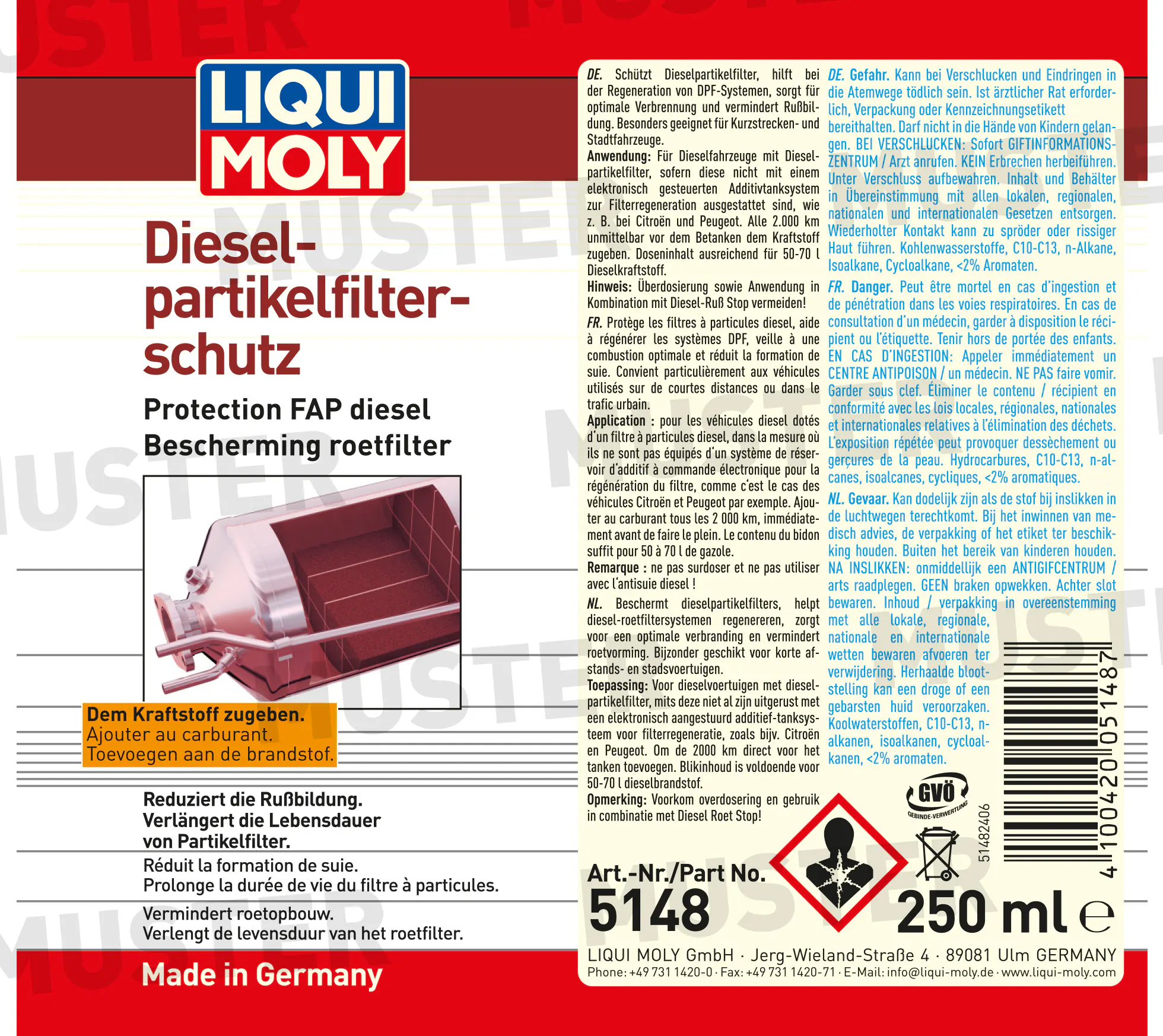 Liqui Moly Dieselpartikelfilter Schutz 250 ml