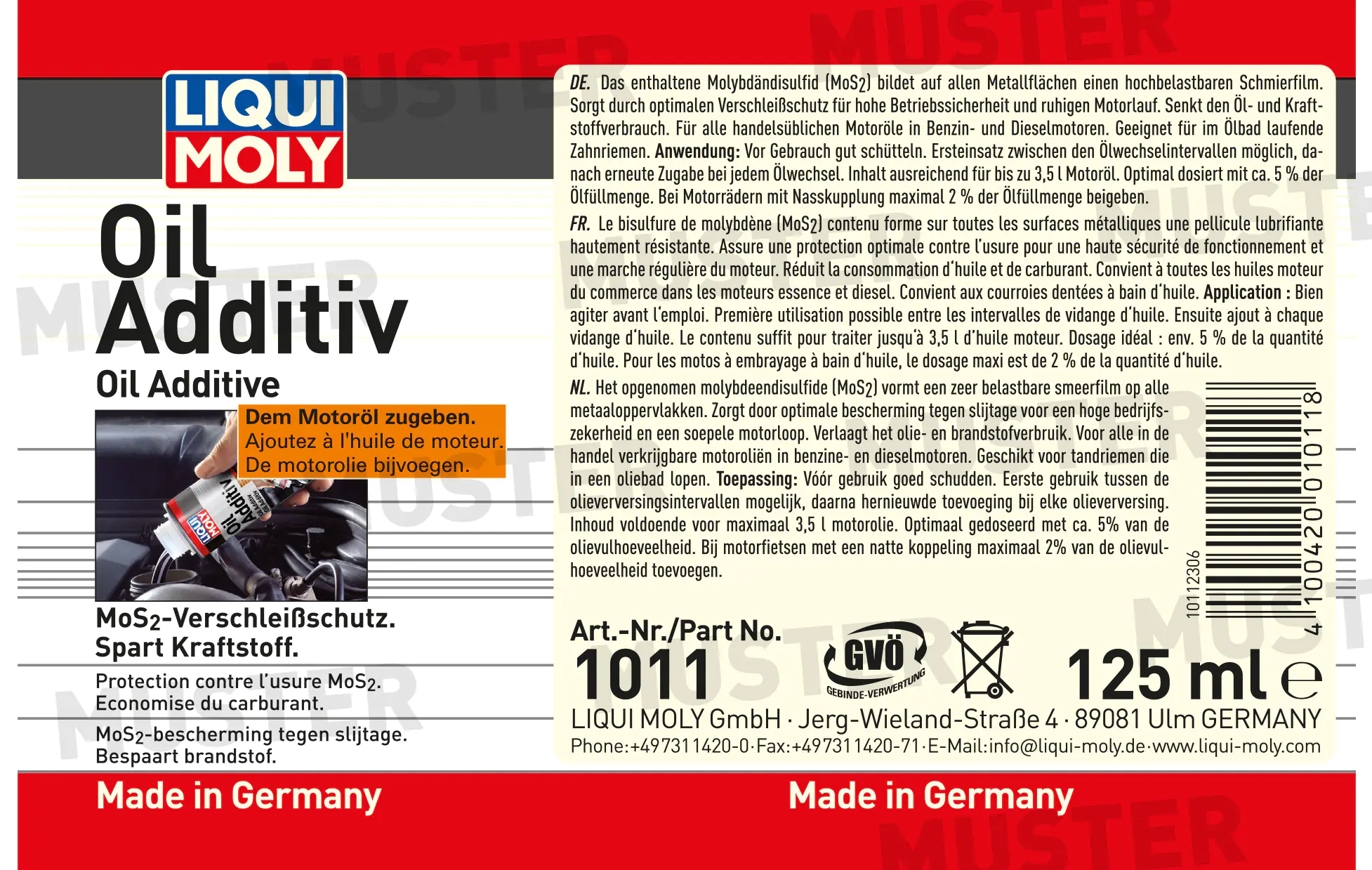 Liqui Moly Oil Additiv 125 ml Liqui Moly Oil Additiv 125 ml