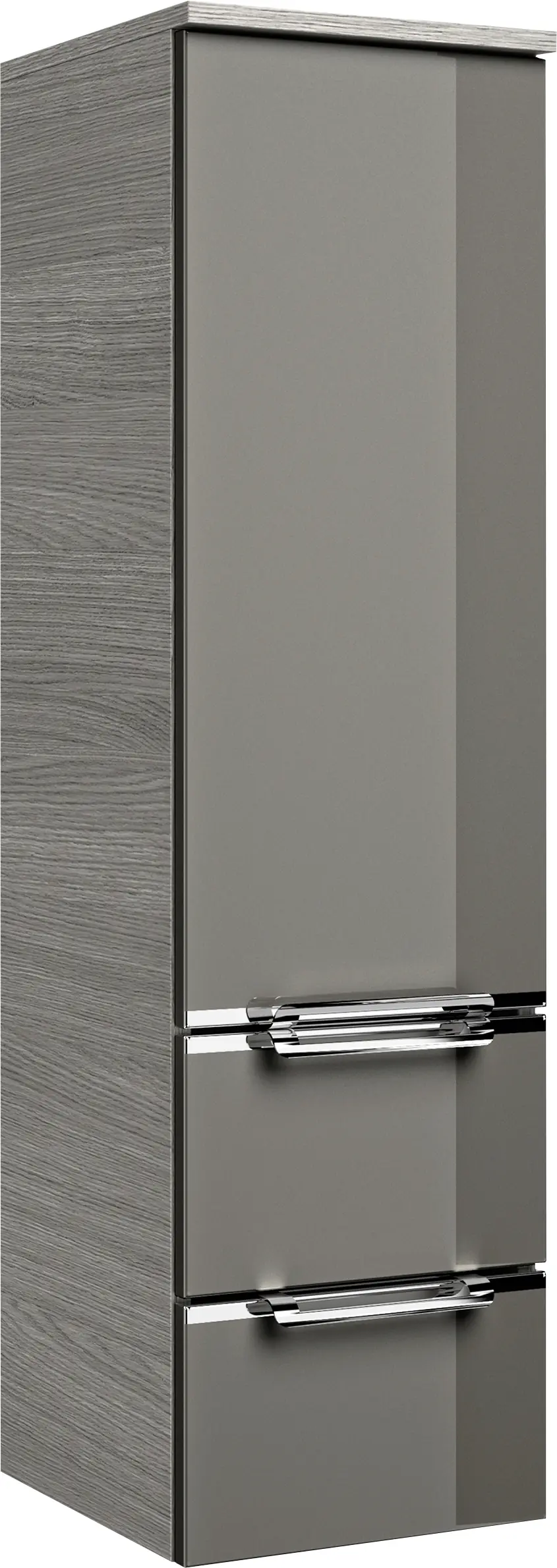 Pelipal Midischrank Trentino Beimöbel Glas grau, graphit struktur quer