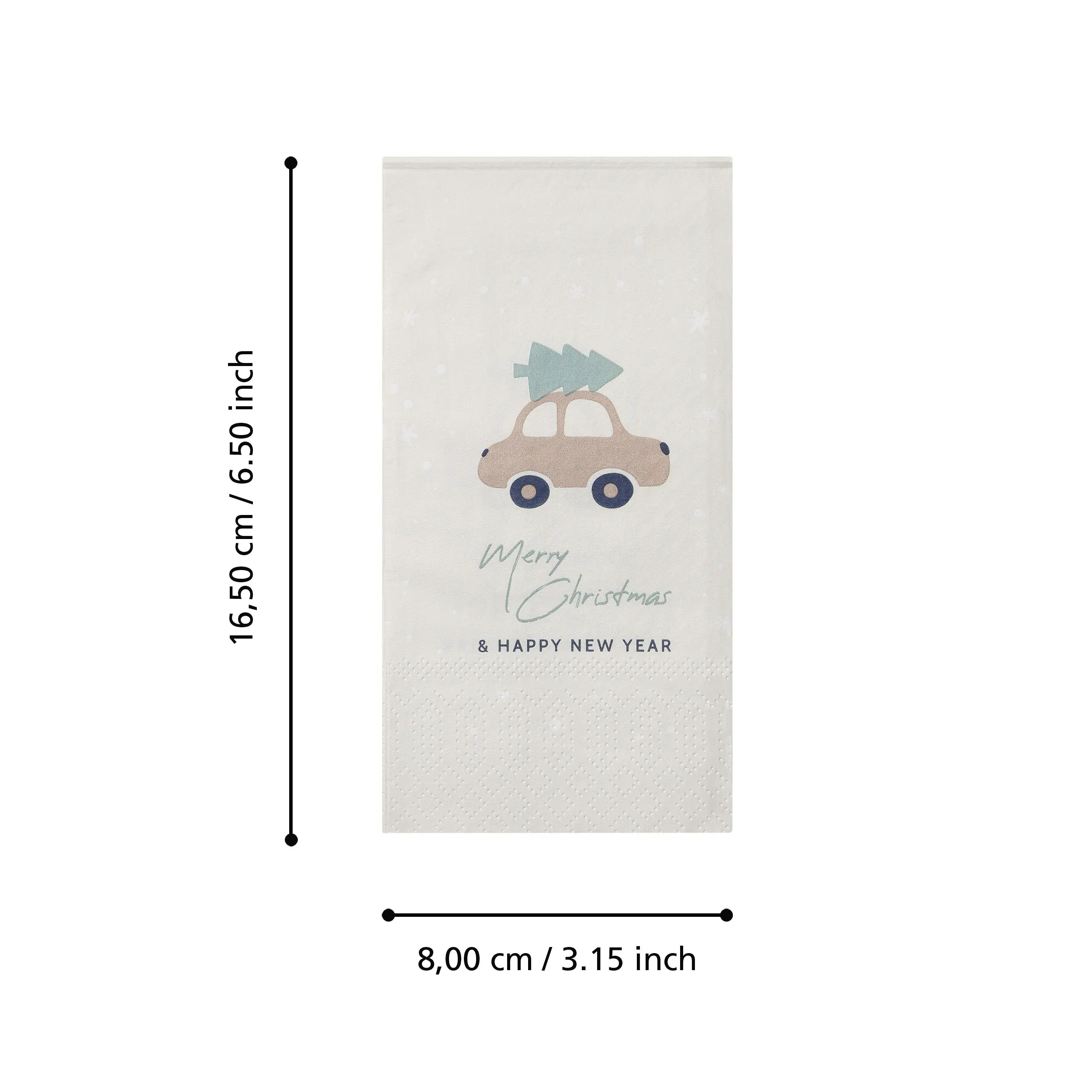 Eglo Servietten Merry Christmas & Happy New Year weiß 16,5 x 8 cm - 20er Pack