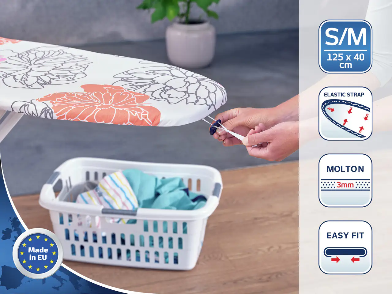 Leifheit Bügeltischbezug Cotton Comfort S-M Universal max. 40 x 125 cm