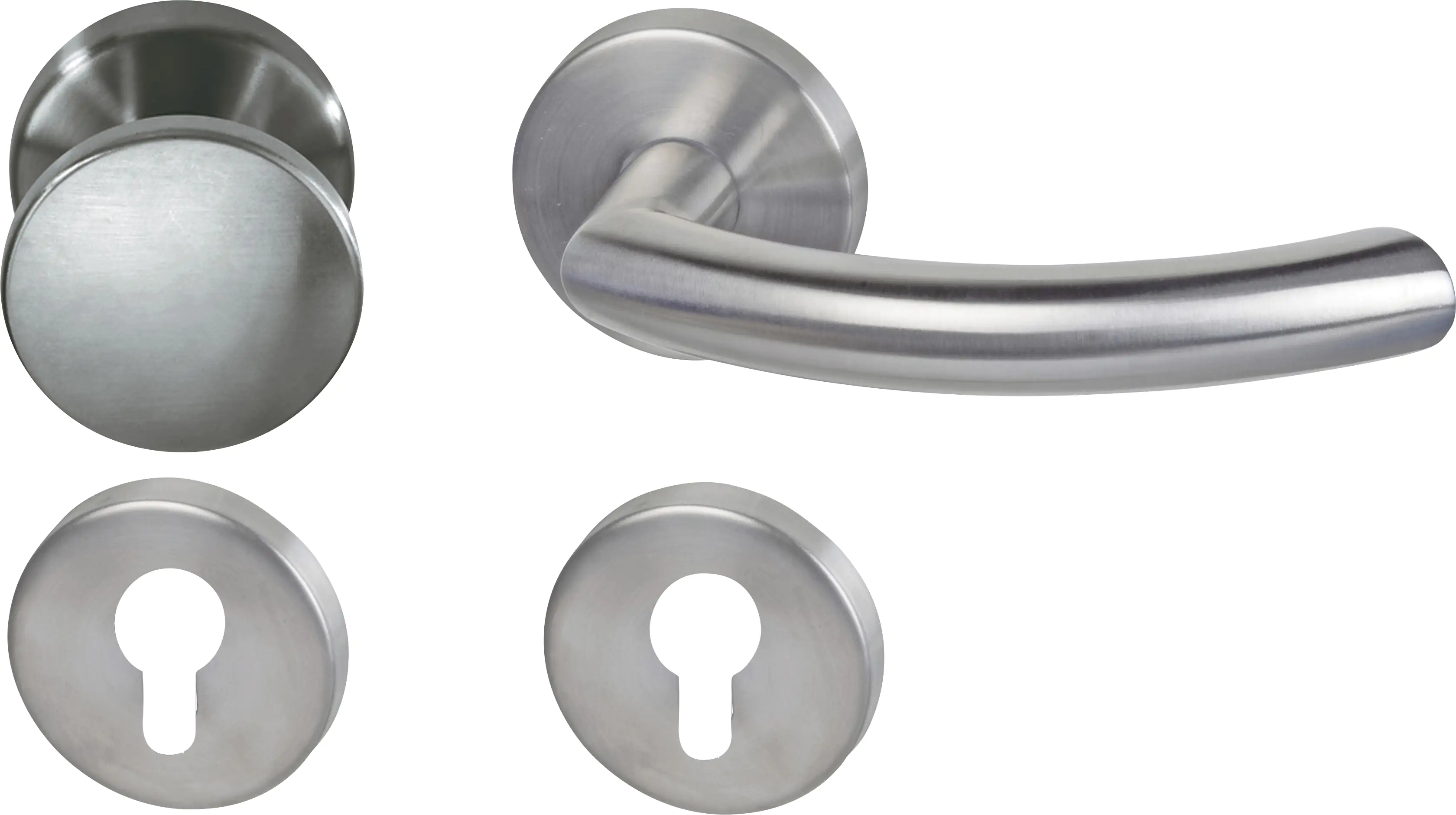 Alpertec PZ-Rosettengarnitur Jillian rechts Edelstahl silber rund