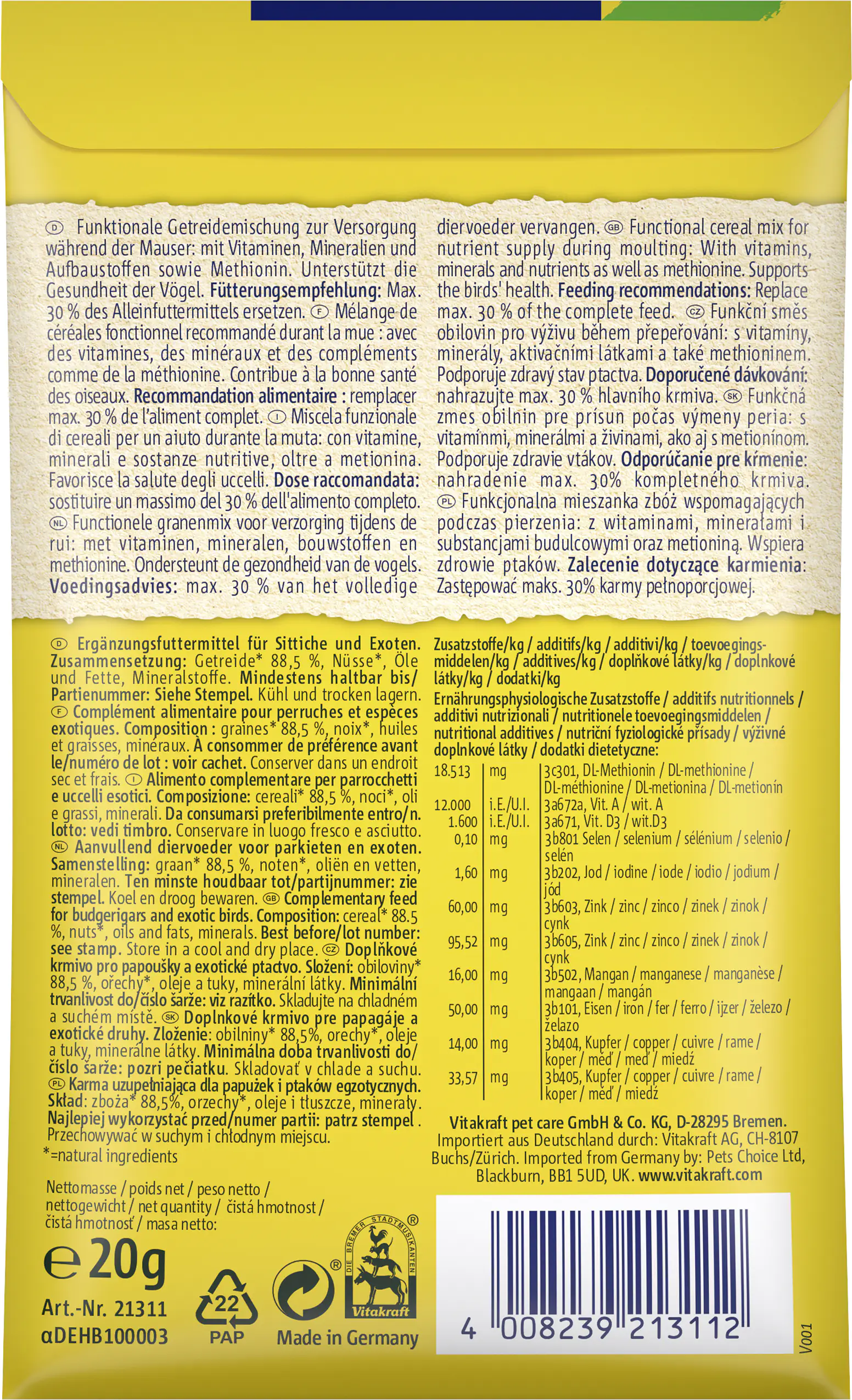 Vitakraft Mauserhilfe 20 g