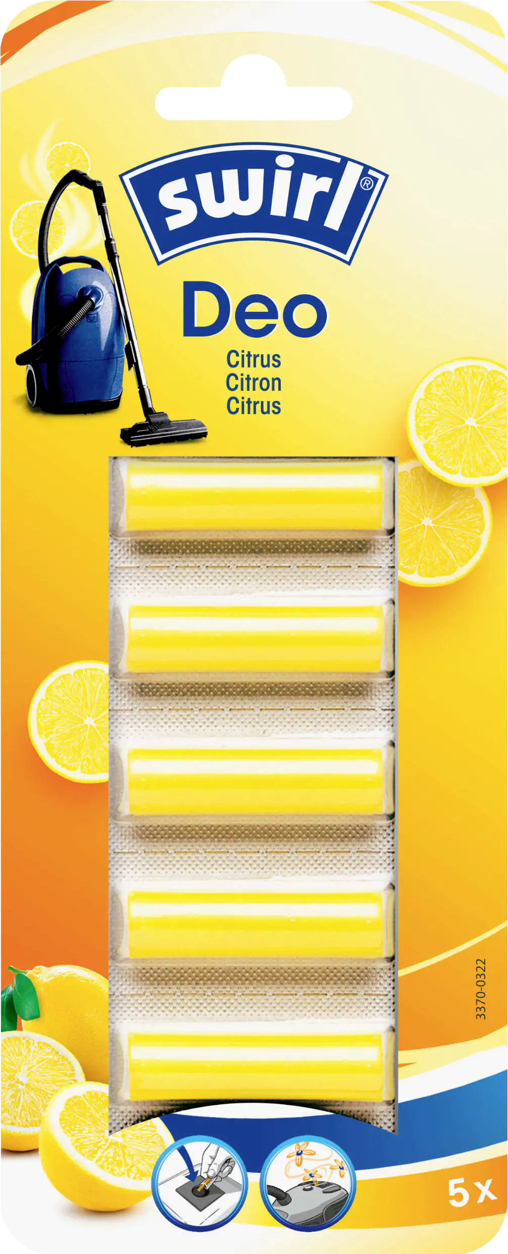 Swirl Staubsauger-Deo-Sticks Citrus 5 Stück