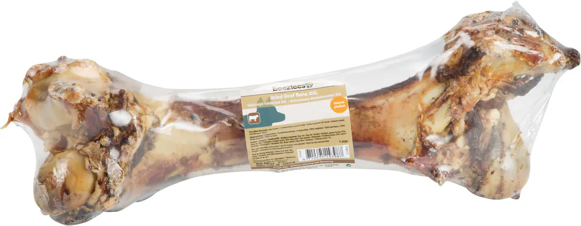 Beeztees Rinderknochen getrocknet in Folie Länge 40 - 45 cm XXL
