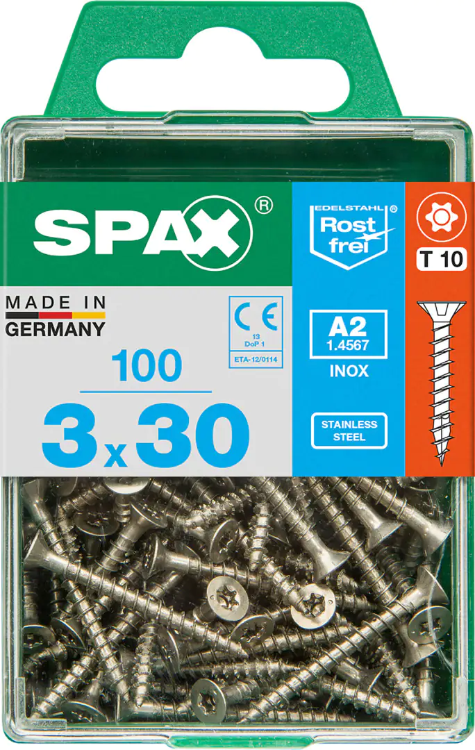 Spax Universalschrauben 3.0 x 30 mm TX 10 Senkkopf - 100 Stk.