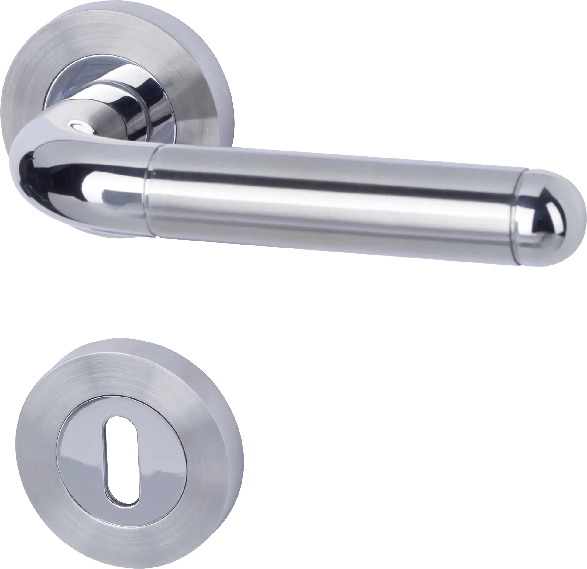 Alpertec BB-Rosettengarnitur Solid 4 Edelstahl silber rund