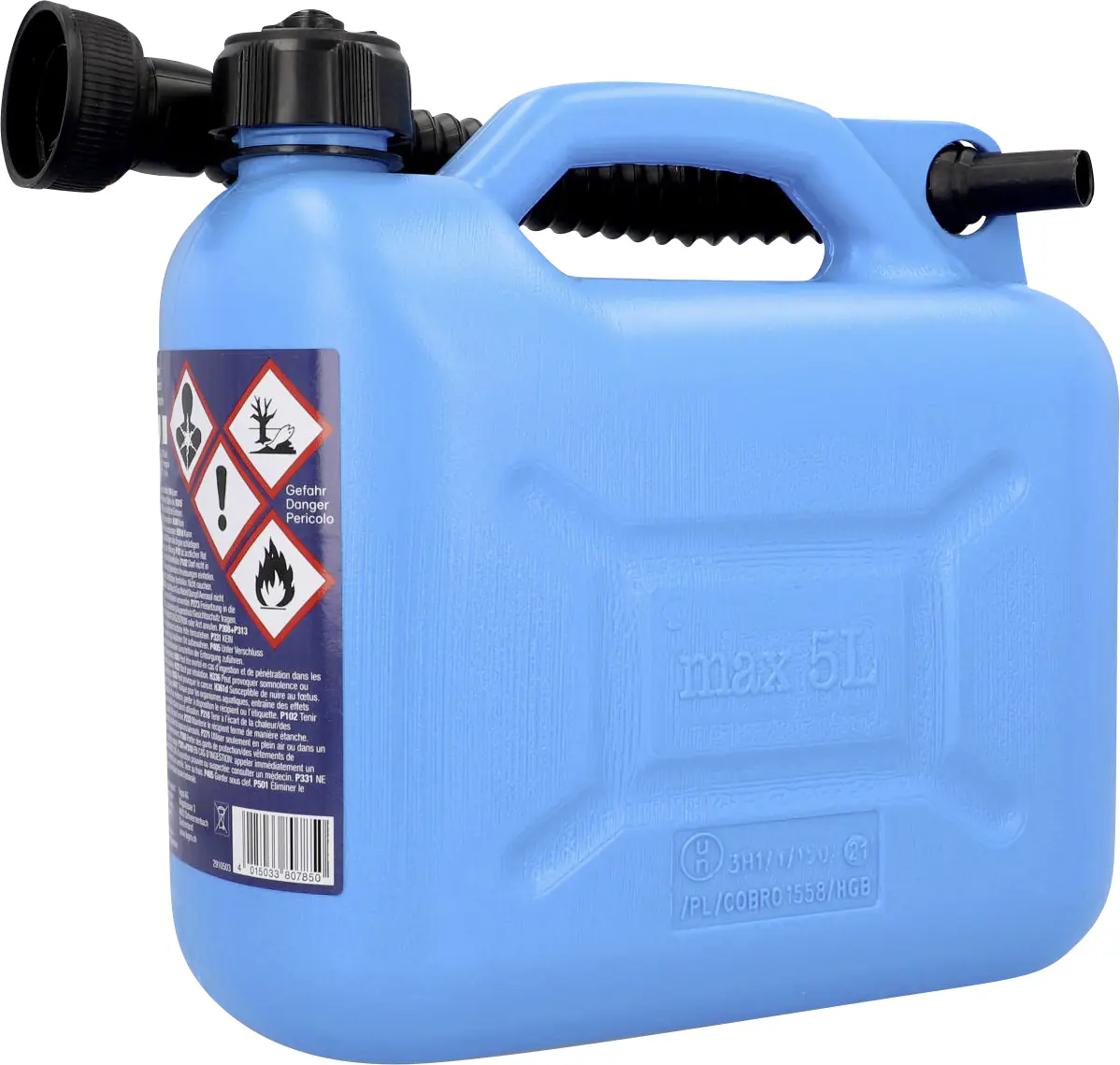 Unitec Benzinkanister 5 Liter Volumen Kunststoff blau Unitec Benzinkanister 5 Liter Volumen Kunststoff blau