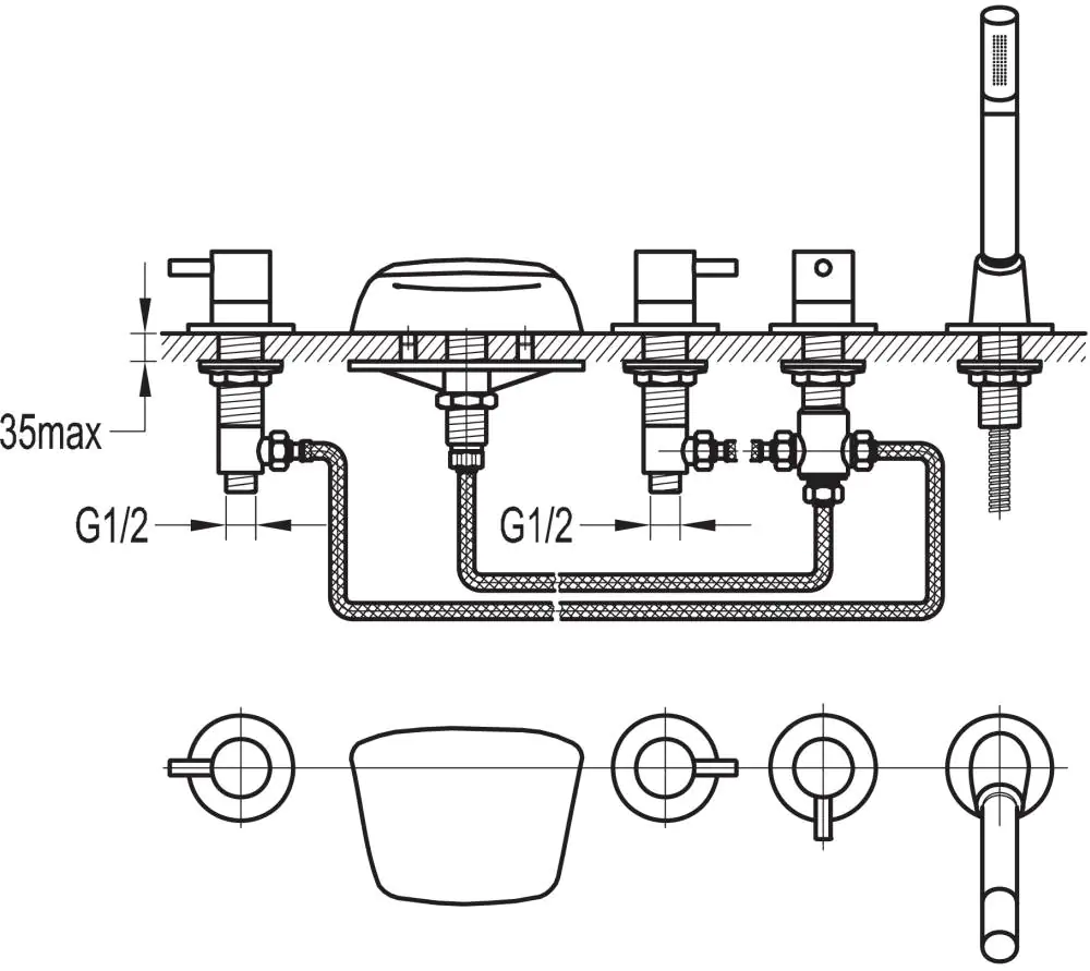 Ottofond Wasserschwallarmatur chrom