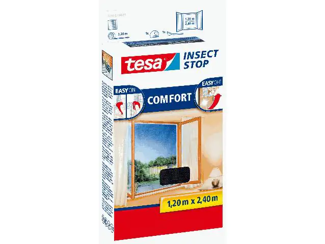tesa Fliegenschutz-Fenster COMFORT 120 x 240 cm - anthrazit