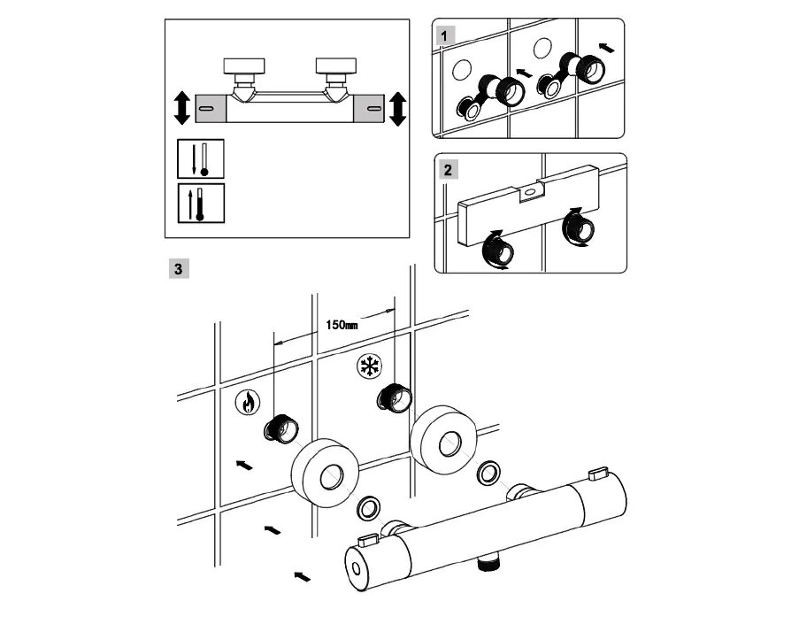 Primaster Thermostatarmatur Prag verchromt mit Verbrennungsschutz