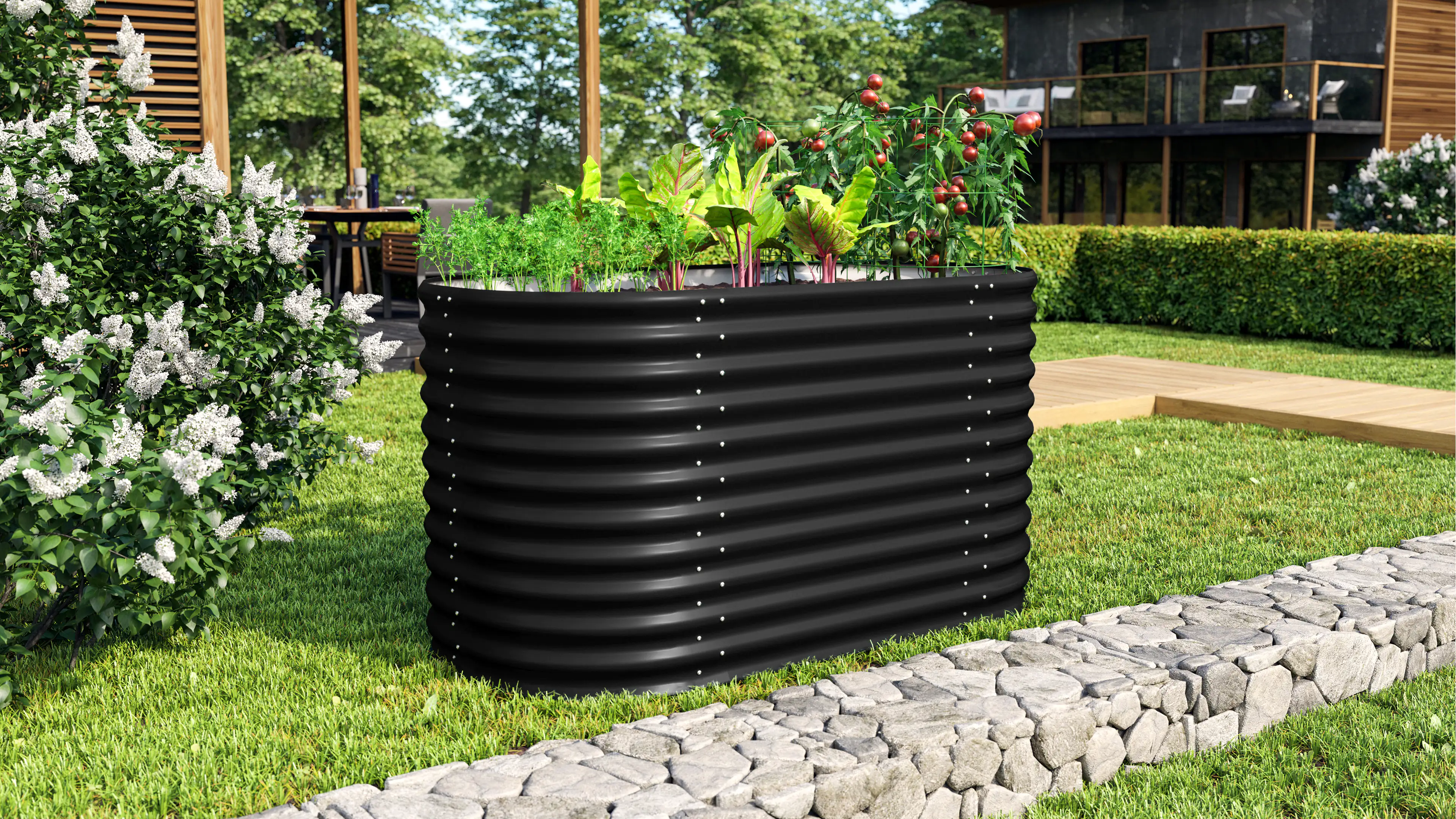 Vitavia Hochbeet Terra Basic 82 x 162 x 86 cm schwarz