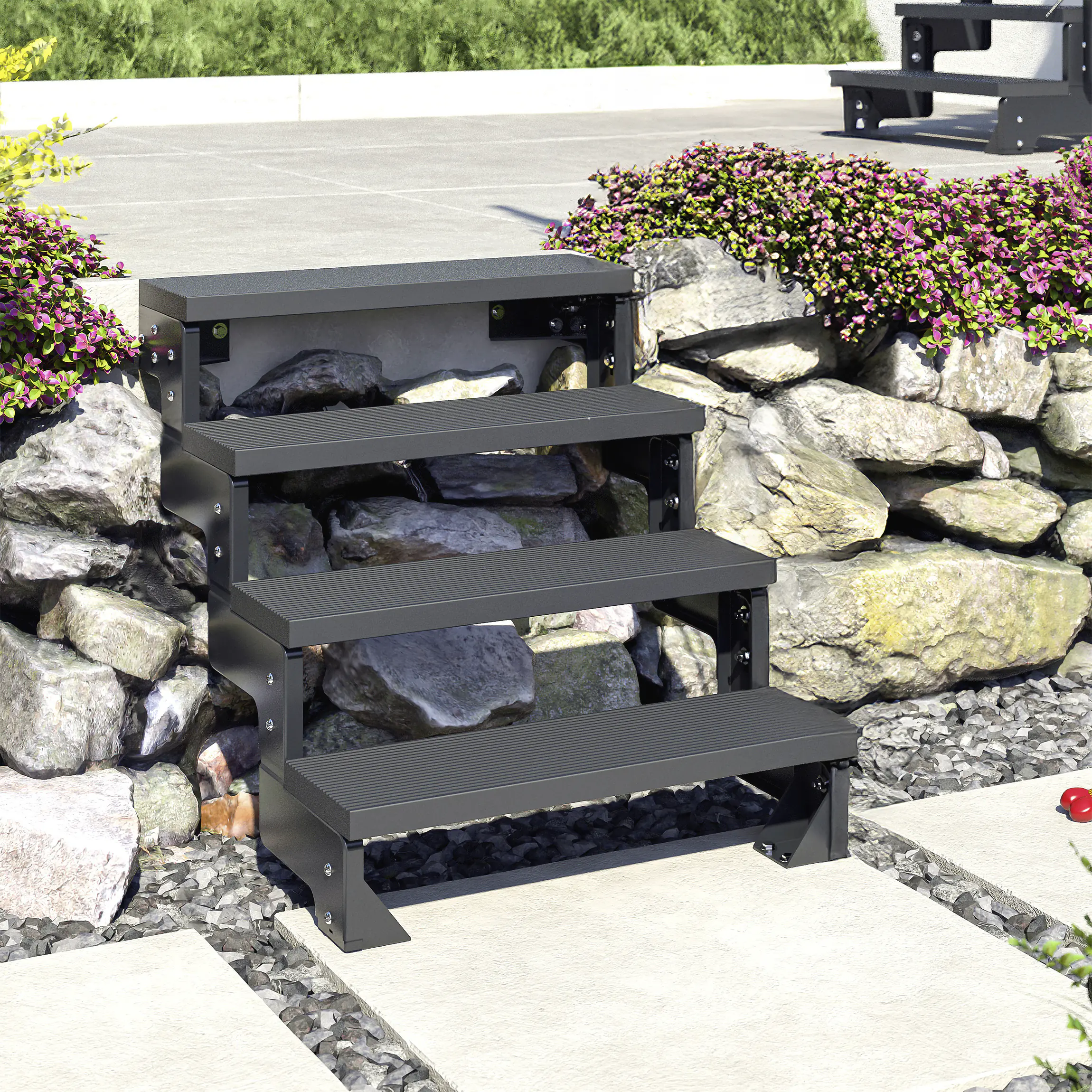Dolle Außentreppe Trimax Gardentop 2 Stufen 100 cm ohne Geländer anthrazit