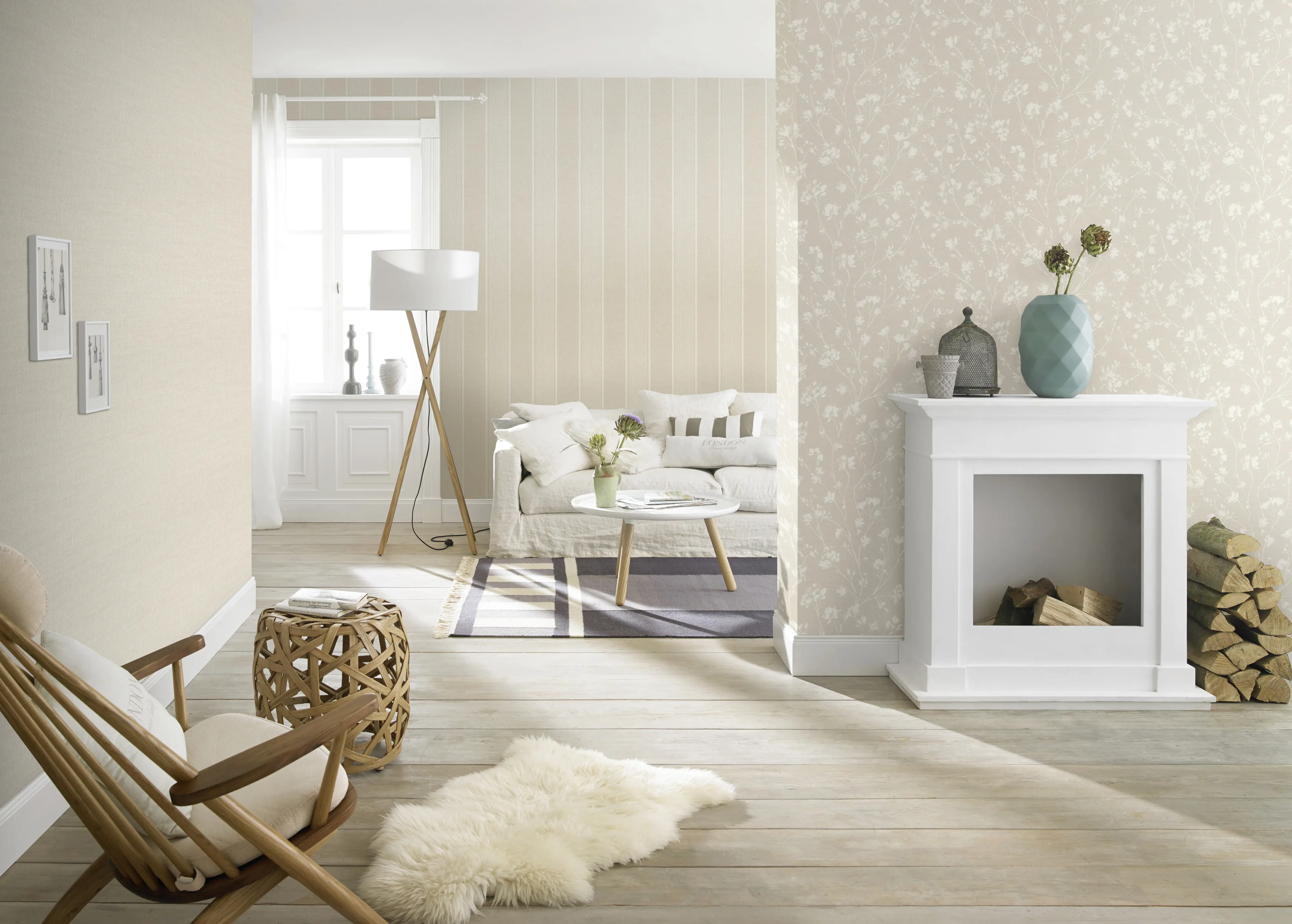 Rasch Vliestapete 463811 Selection Blüten beige-creme, 10,05 x 0,53 m