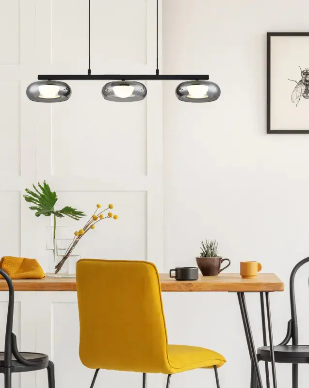 Globo Hängeleuchte Carlene 85 x 120 cm schwarz matt