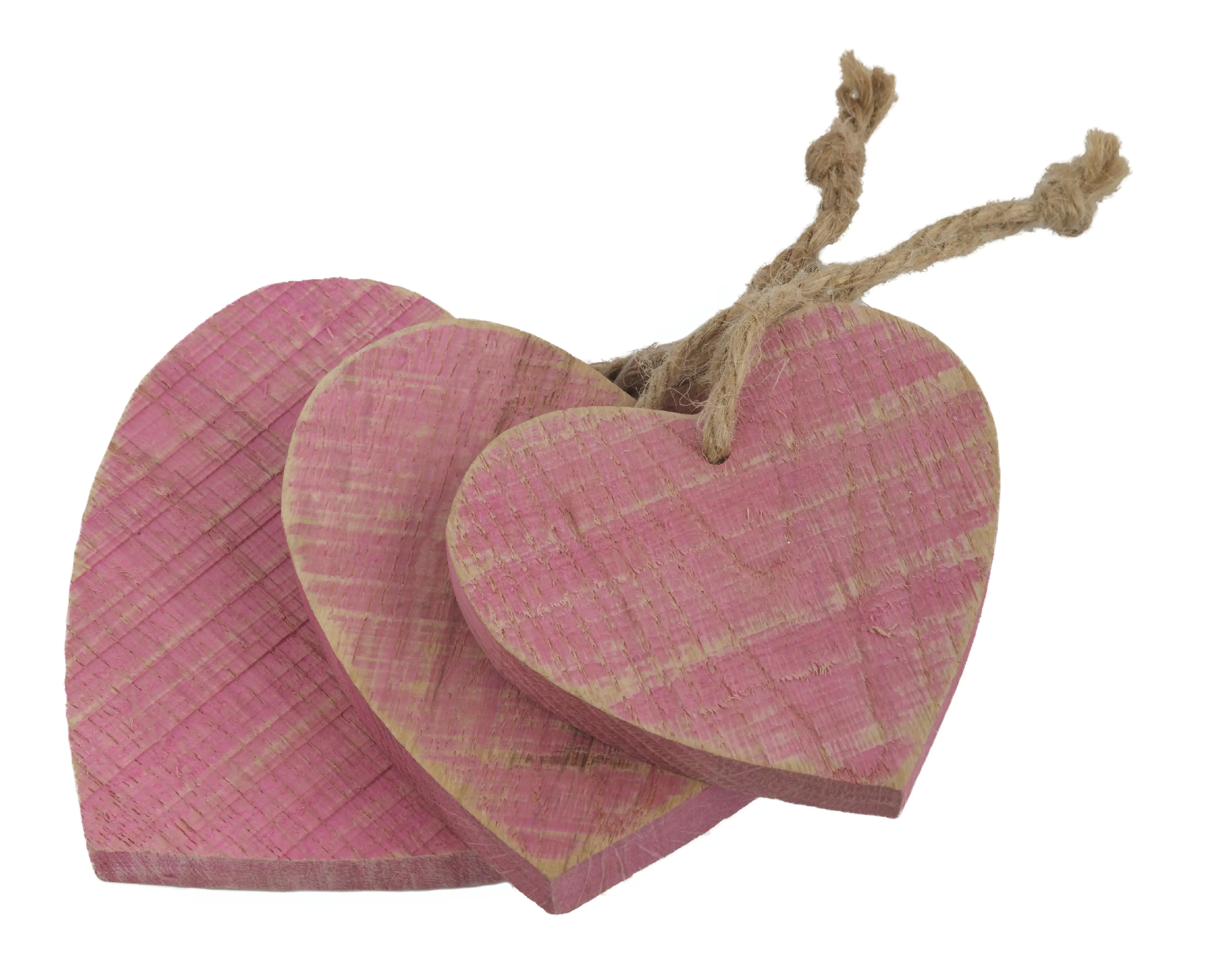 TrendLine Anhänger Herz Holz 11,5 cm rosa