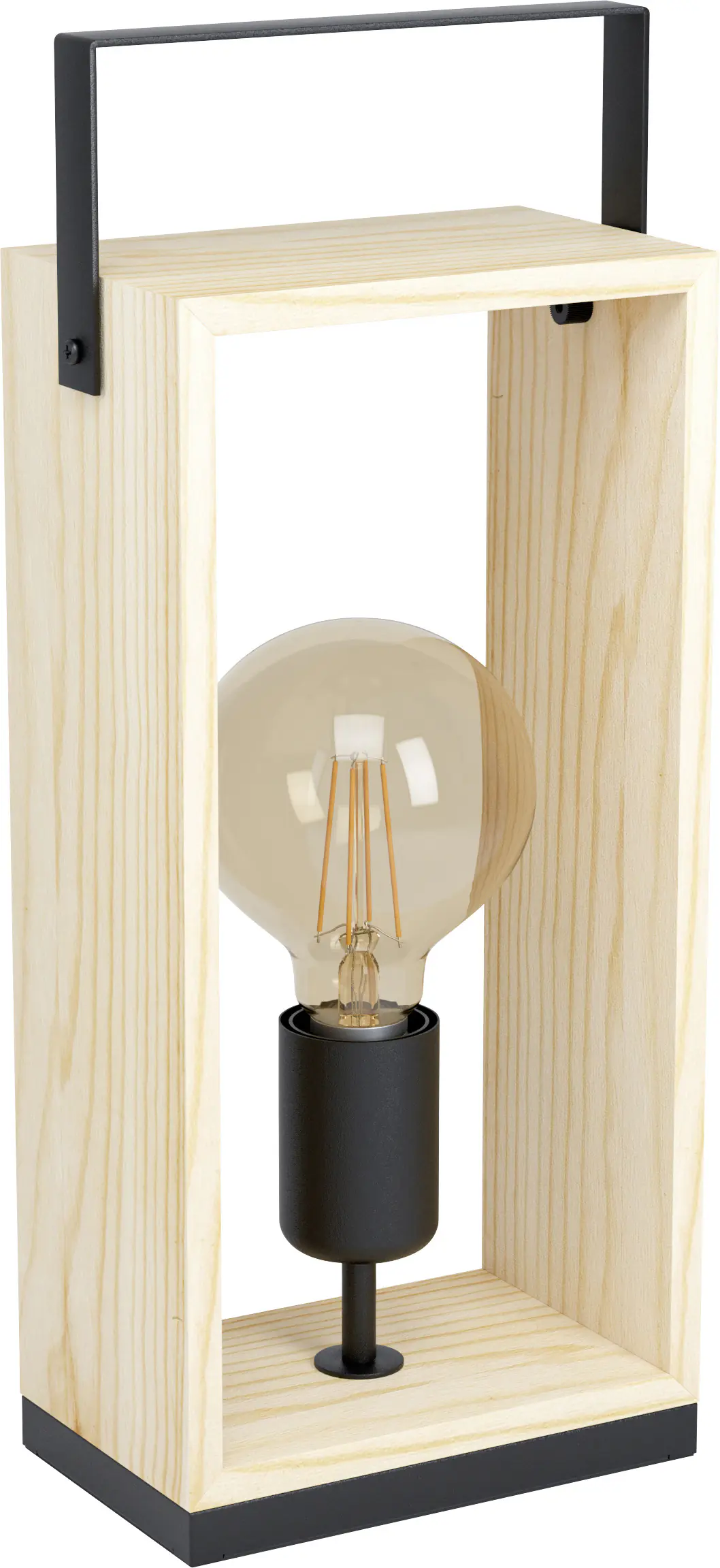 Eglo Tischleuchte Famborough schwarz-natur 40 x 16,5 cm E27