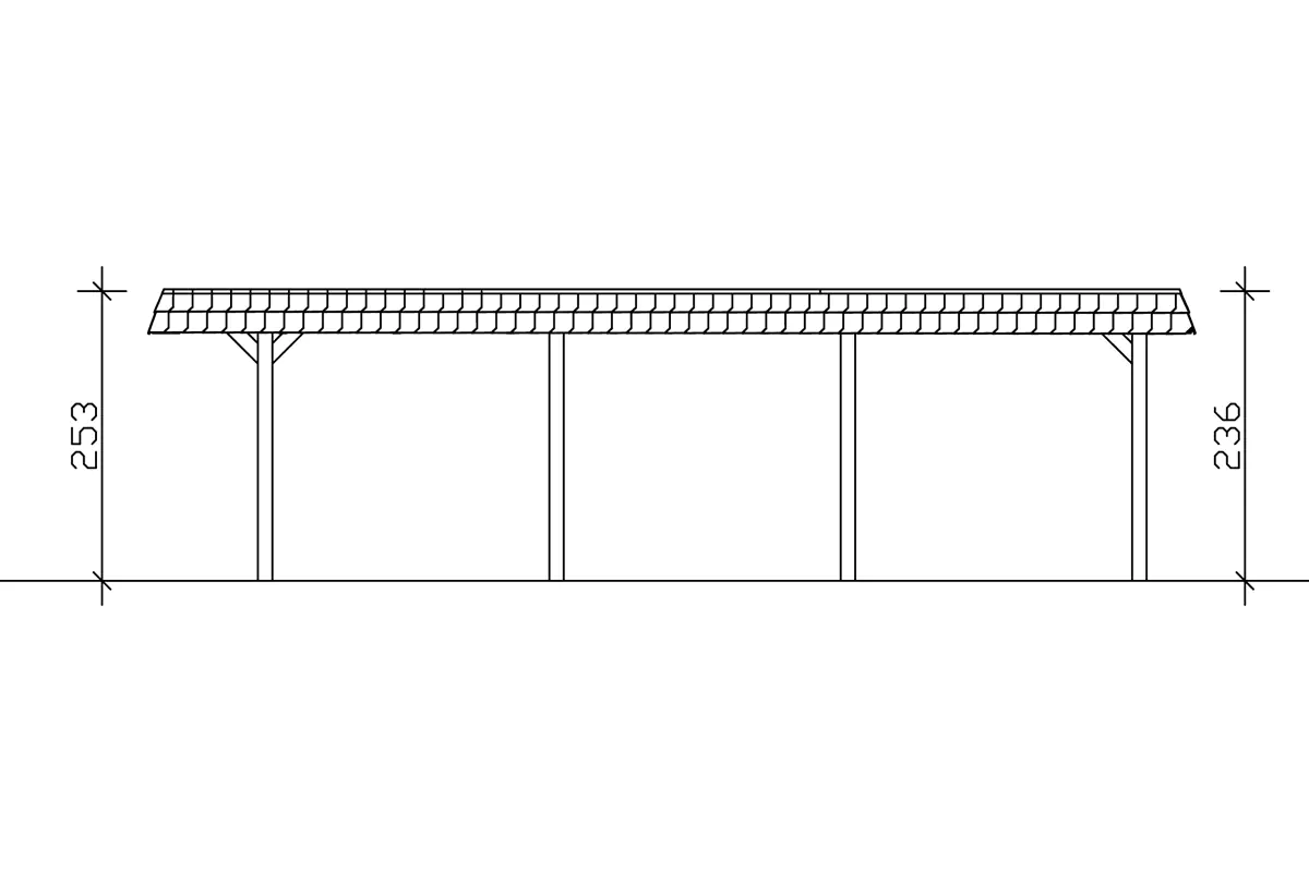 SKAN HOLZ Carport Wendland 630 x 879 cm mit Aluminiumdach, rote Blende