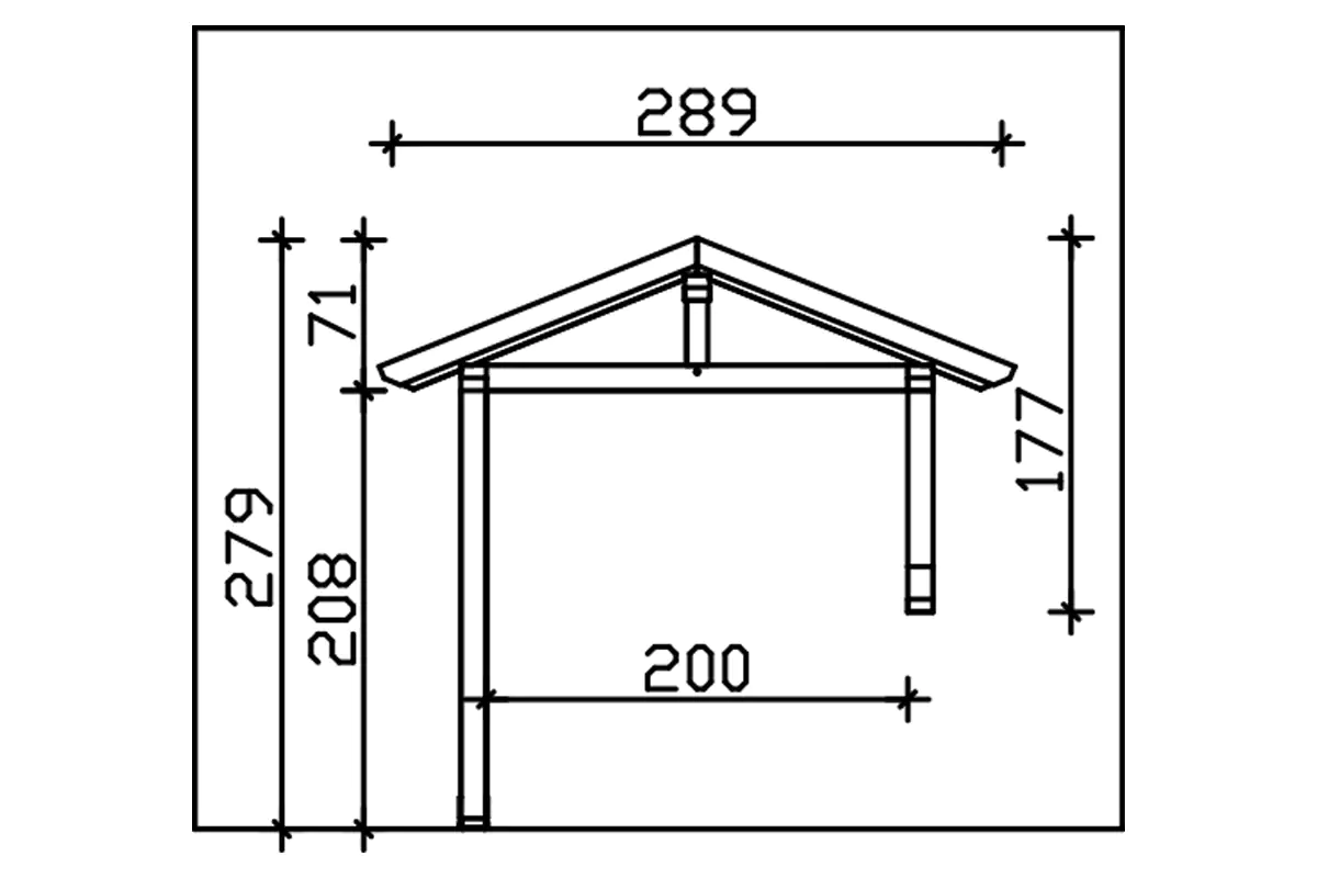 SKAN HOLZ Vordach Stralsund Typ 3 289 x 116 cm, natur