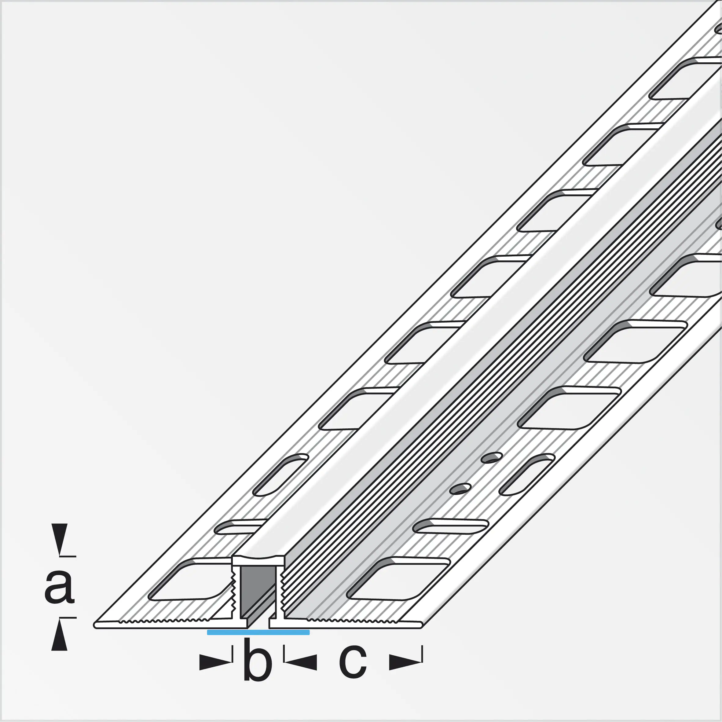 alfer Dehnfuge 2.5 m, 10 x 8 x 21 mm PVC (Kunststoff) glatt betongrau